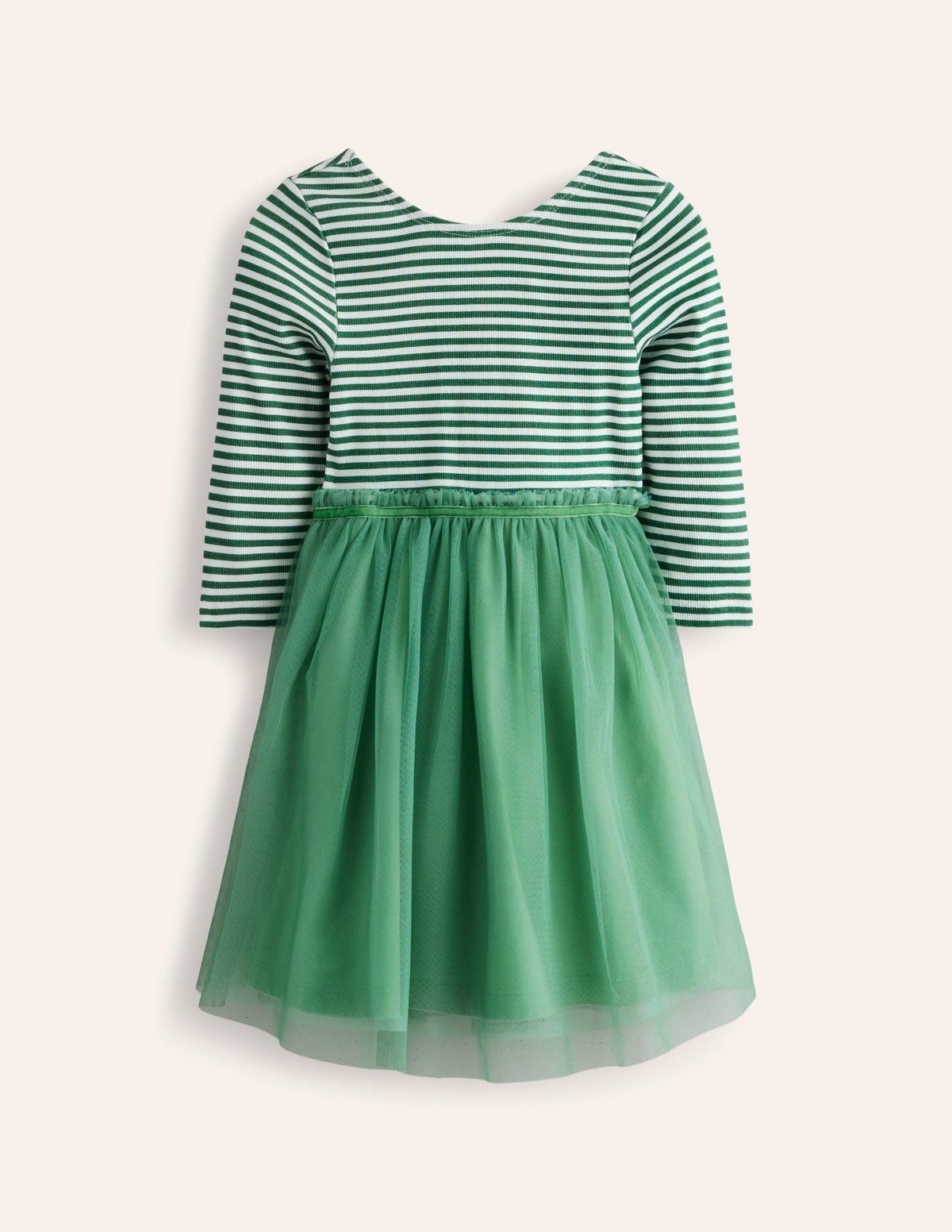 Geripptes Jersey-Tüllkleid-Aquamarine-1