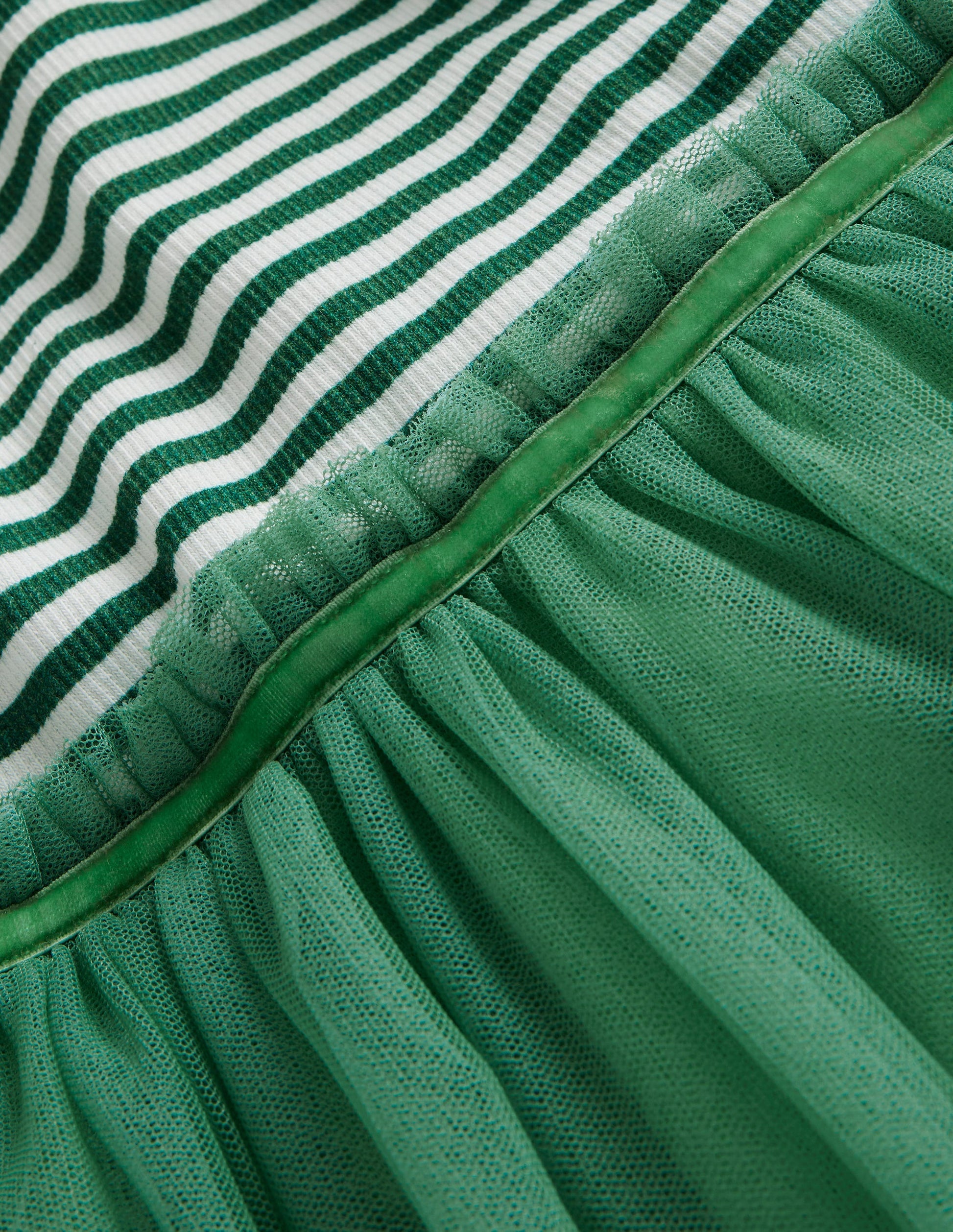 Geripptes Jersey-Tüllkleid-Aquamarine-3