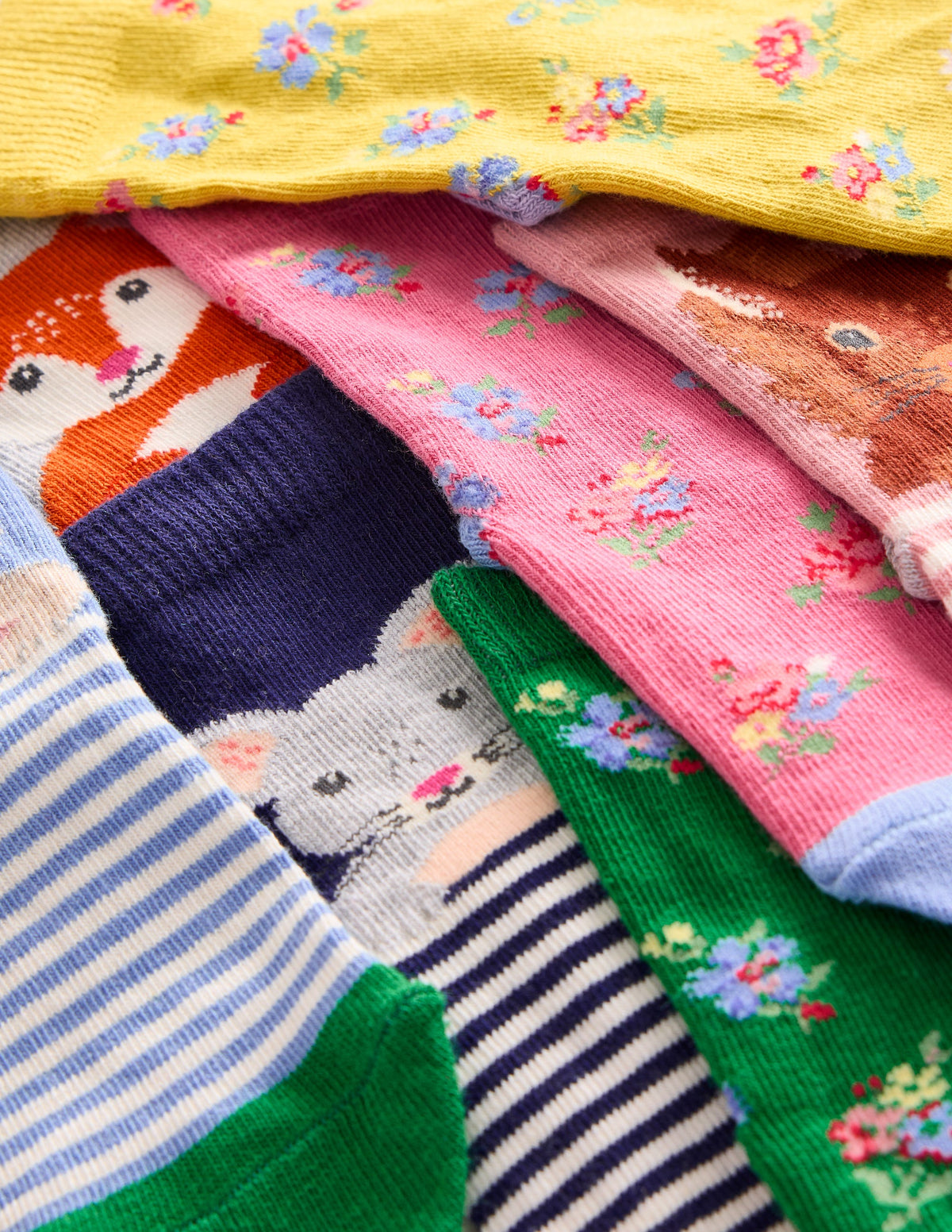 Socken im 7er-Pack-Bunt Blumenmuster Tiere - Image 2
