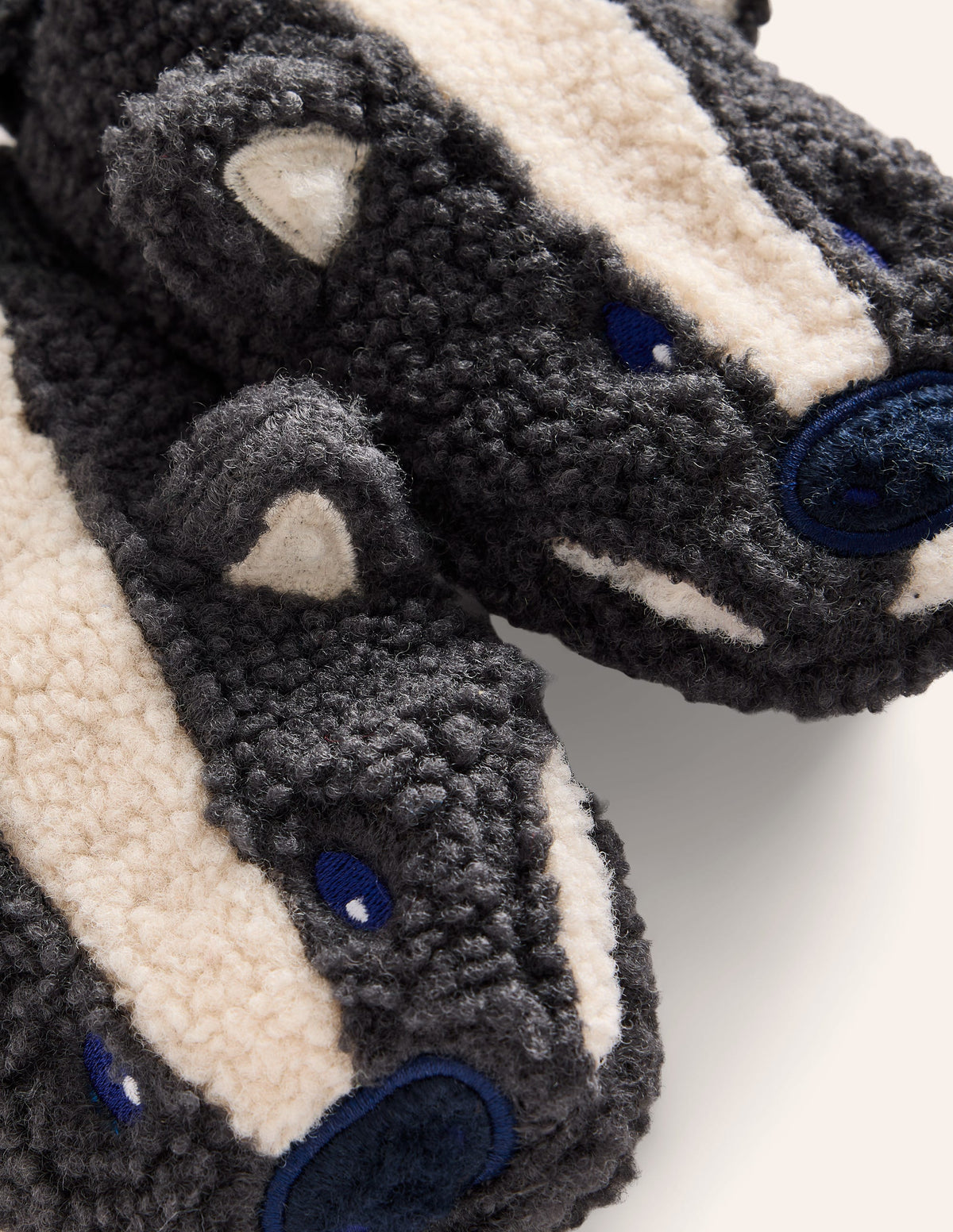 Novelty Borg Mittens-Kingfisher Blue Badger-2