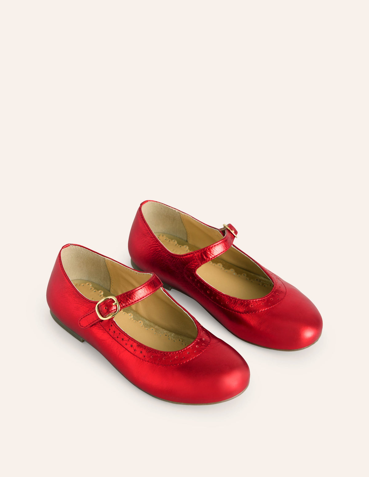 Mary Janes aus Leder-Rot-Metallic - Image 2