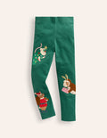 Legging à appliqué-Copains curieux vert bijou