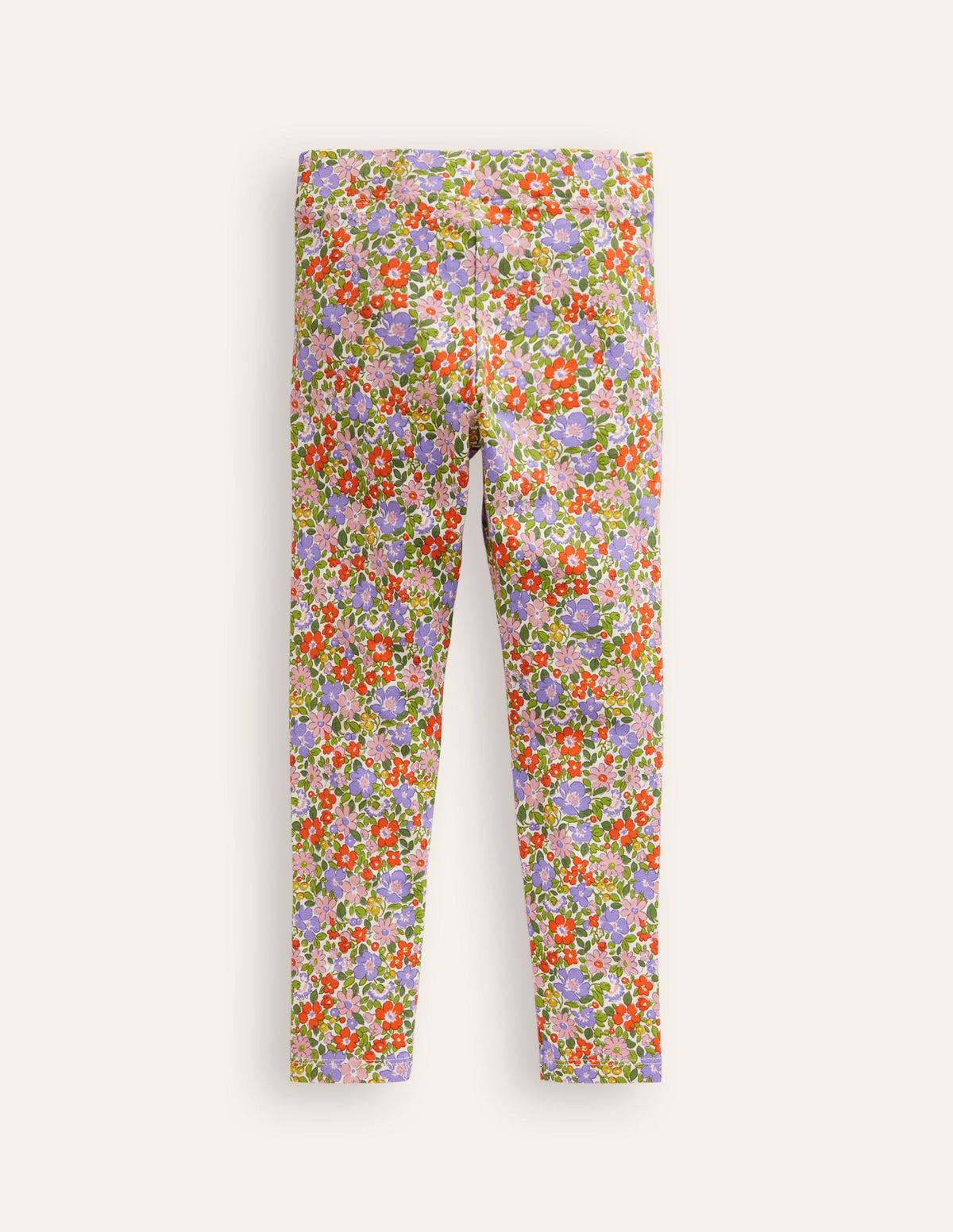 Leggings mit Applikationen-Asternlila Blumenmuster Kürbis-2