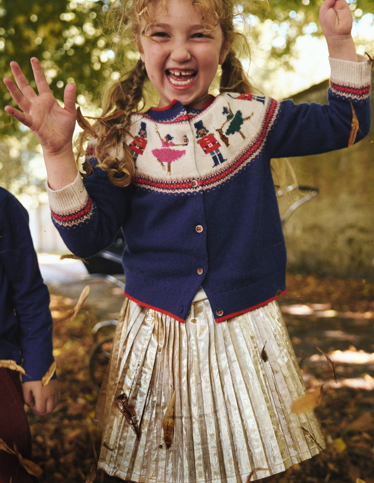 Edie Fair-Isle-Strickjacke-Saphirblau Nussknacker-5