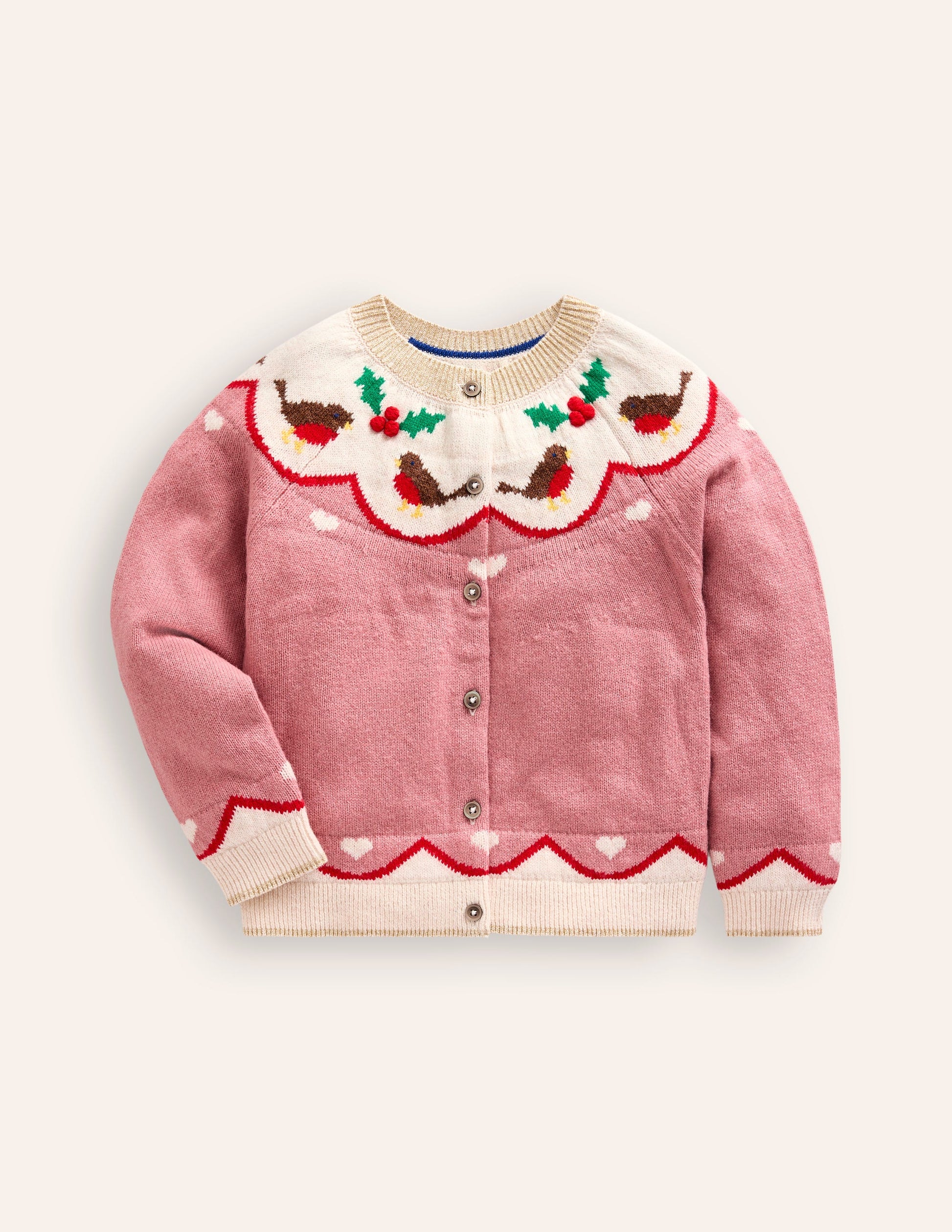 Edie Fair-Isle-Strickjacke-Vintage-Rosa Rotkehlchen-2