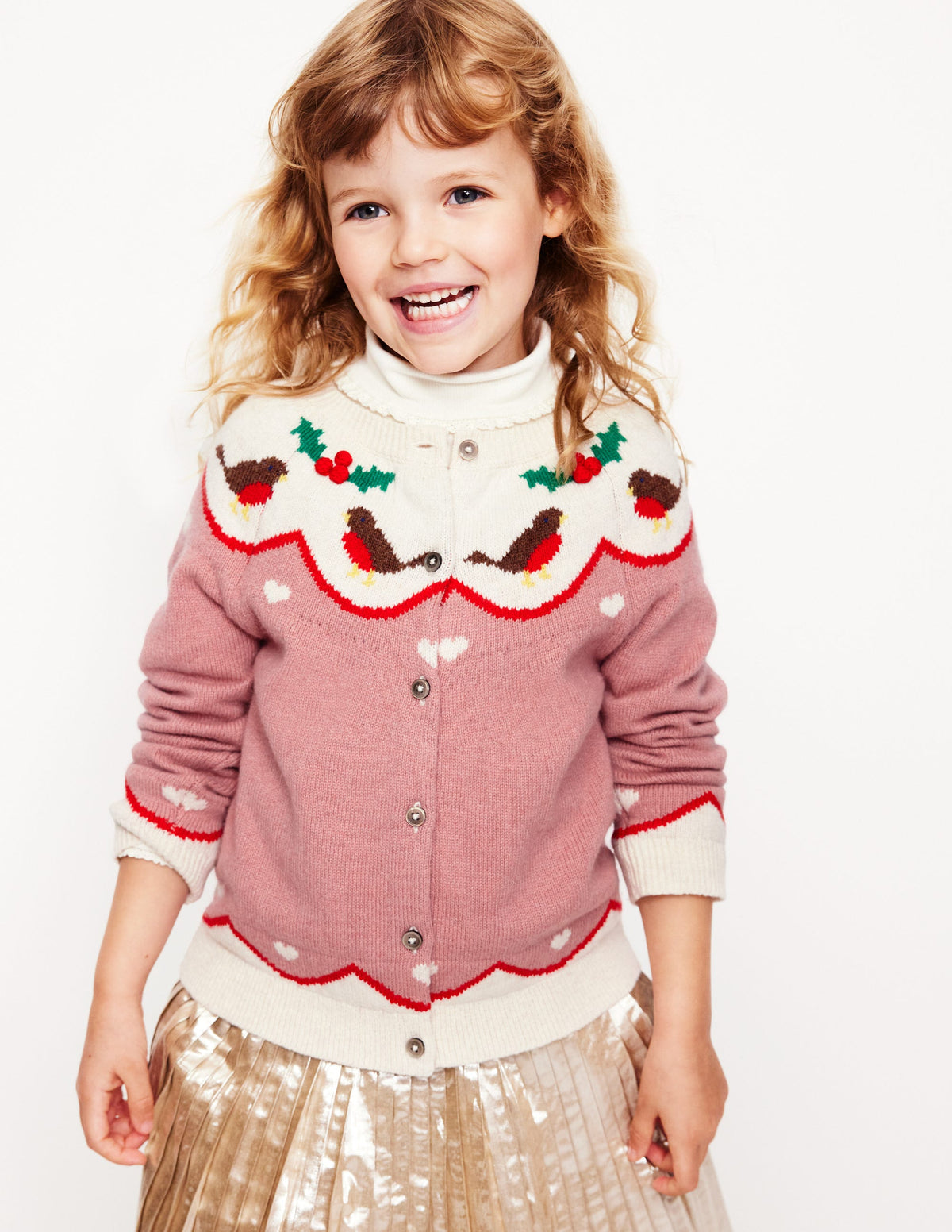Edie Fair-Isle-Strickjacke-Vintage-Rosa Rotkehlchen-6