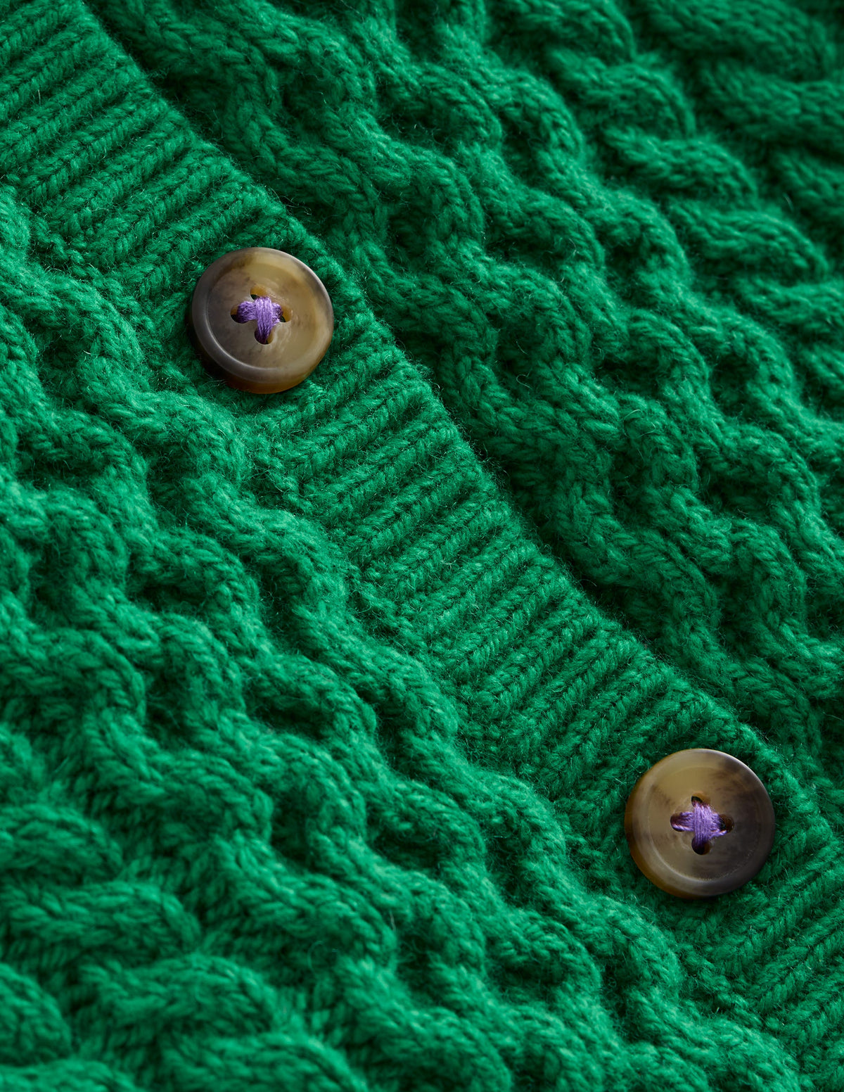 Strickjacke mit Zopfmuster-Dunkelgrün-3