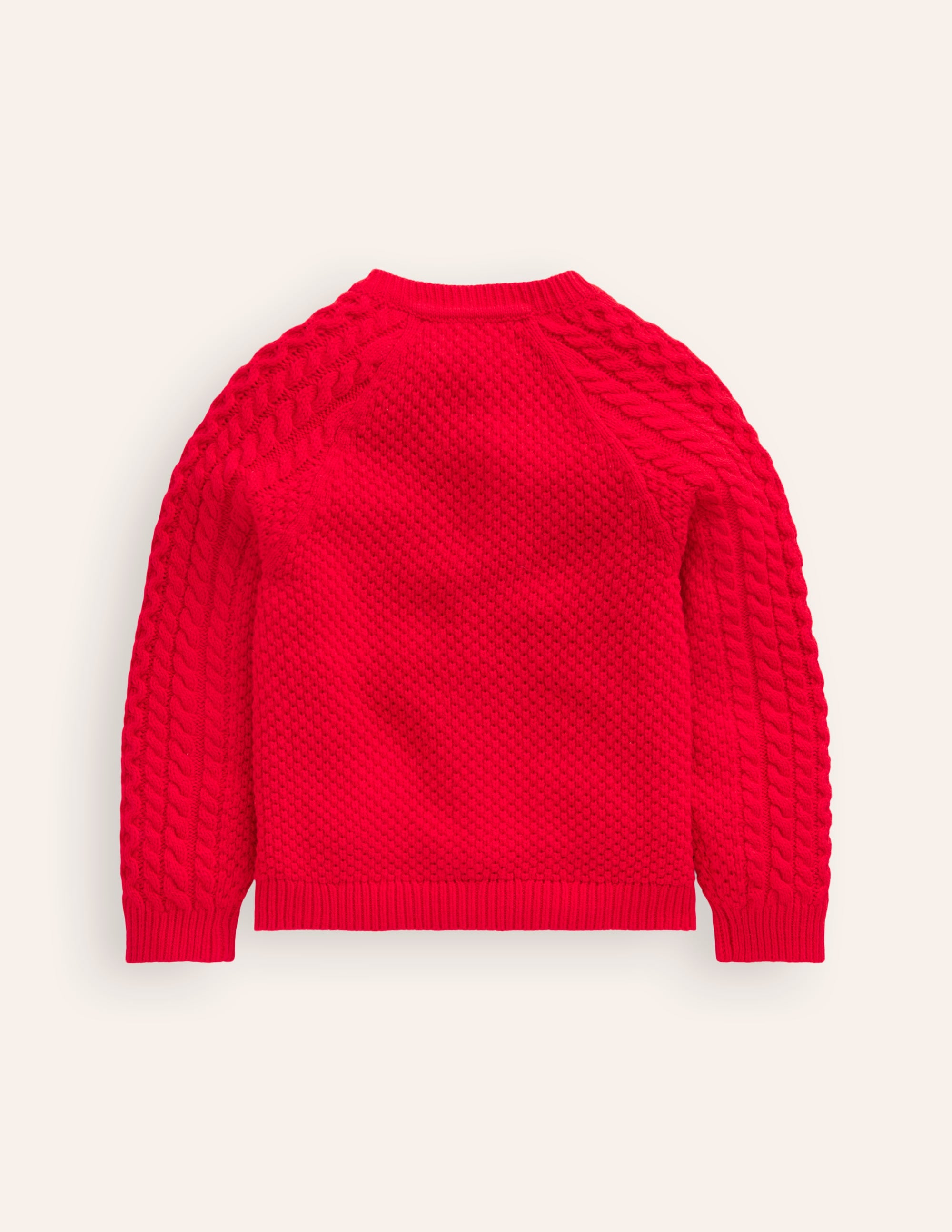 Cable Cardigan-Poppy Red - Image 2
