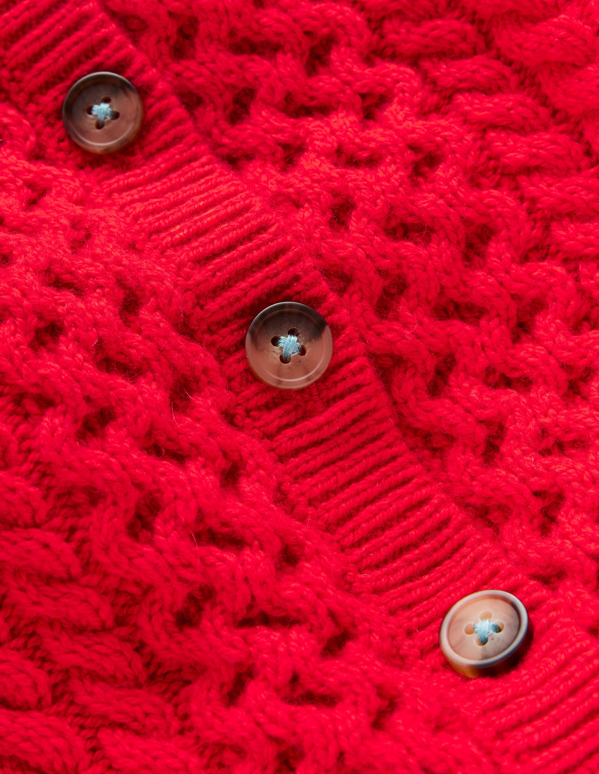 Cable Cardigan-Poppy Red - Image 3