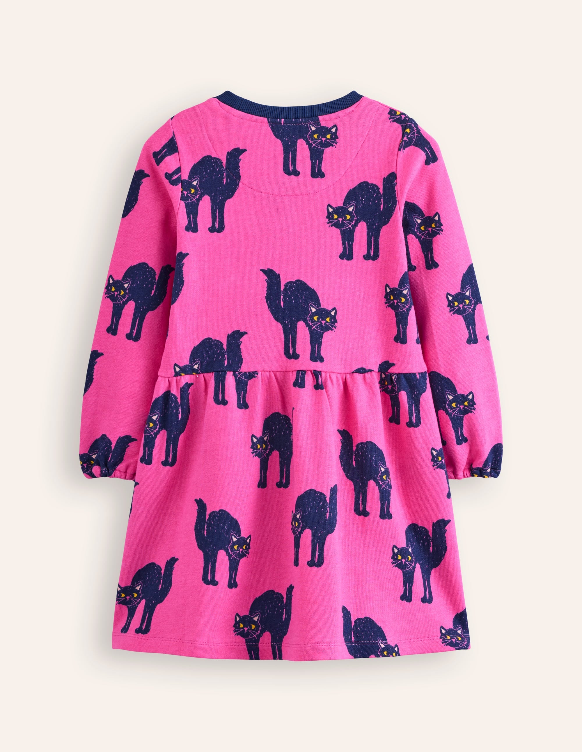 Loopback-Sweatshirtkleid-Rosarot, Katzen - Image 2