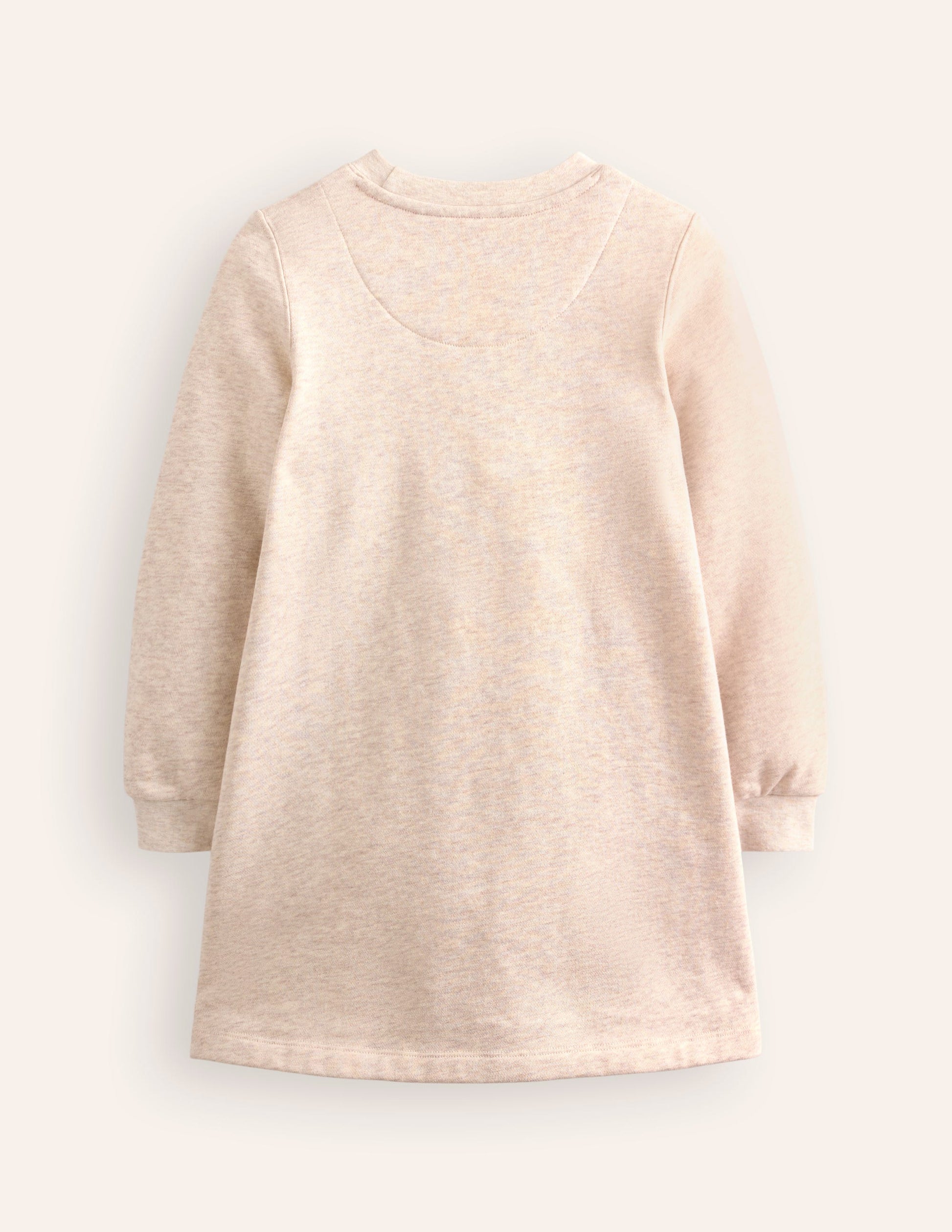 Robe-sweat Ida à appliqué-Cœur avoine chiné-2