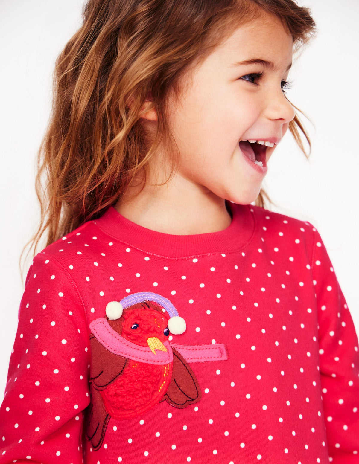 Ida Sweatshirtkleid mit Applikation-Rosarot Pünktchen Tiere - Image 3
