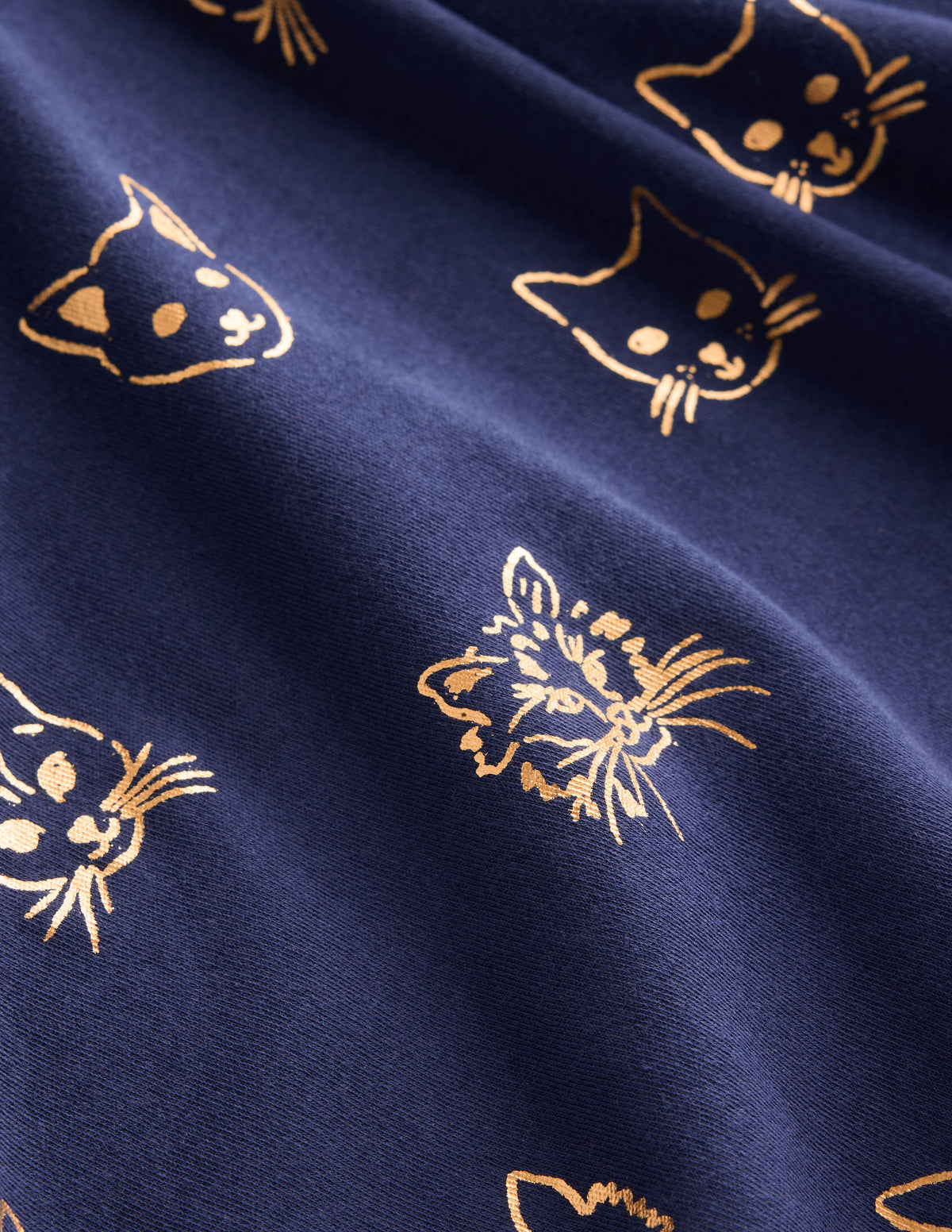 Mabel Ballerinakleid mit Tellerrock-Schuluniform-Marineblau Goldfolien-Katzen - Image 5