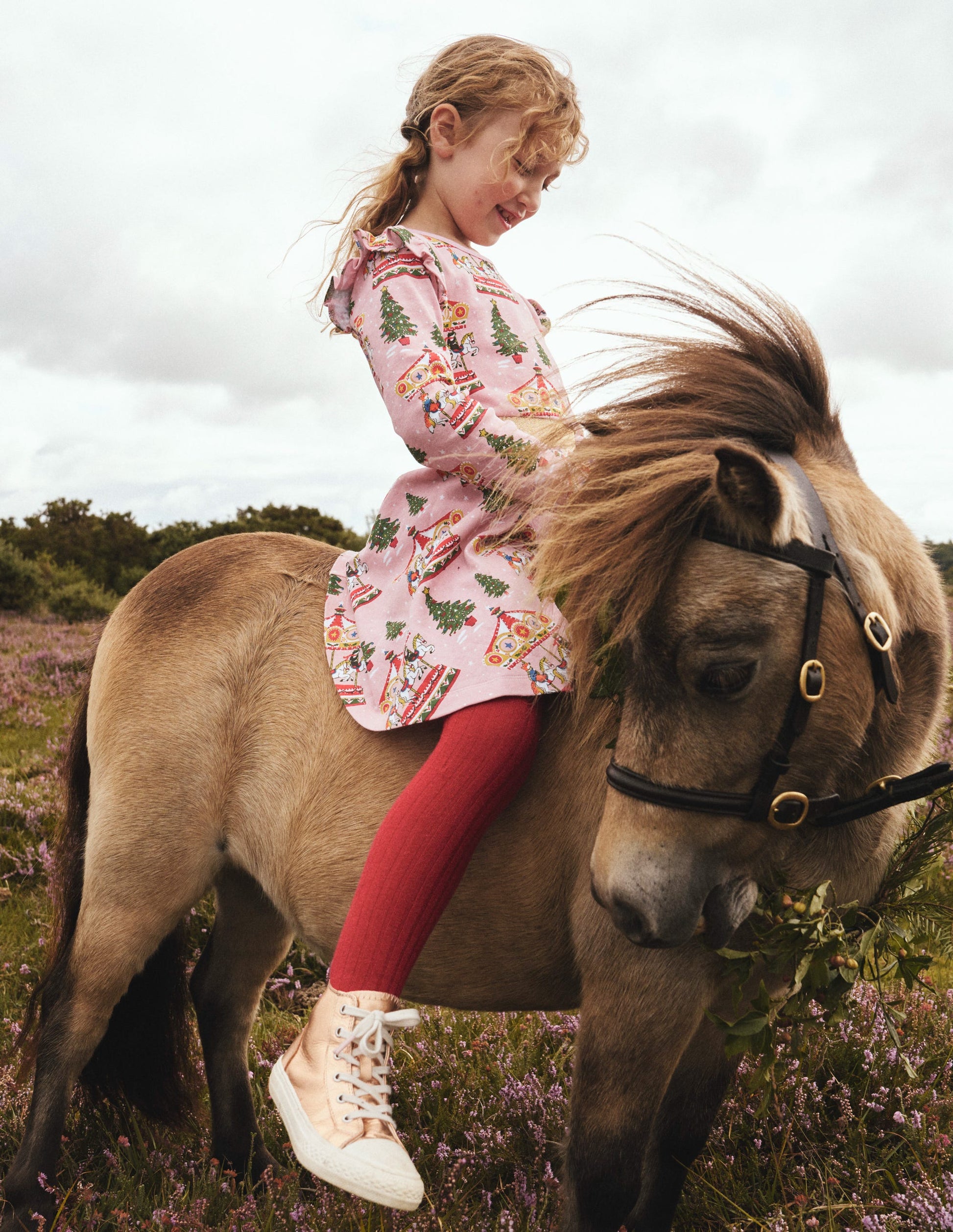 Mabel Ballerinakleid mit Tellerrock-Vintage-Rosa Karussell-4
