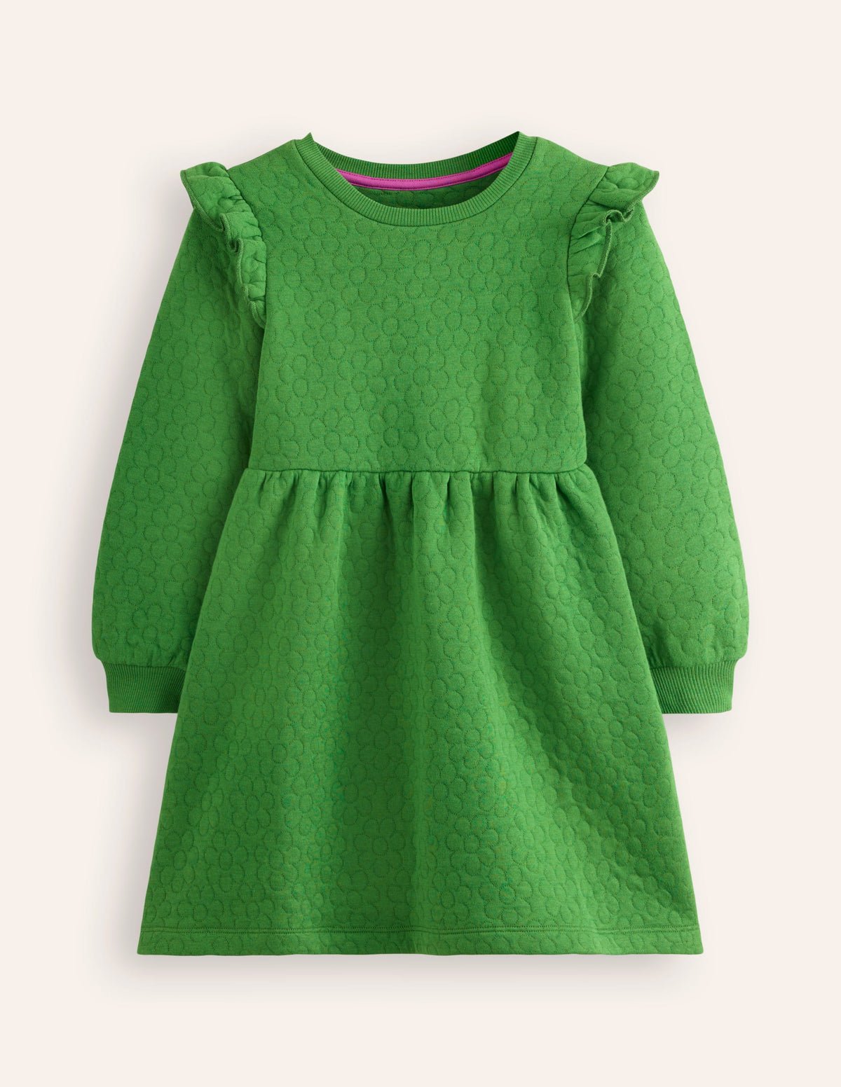 Robe-sweat à fleurs en jacquard-Vert menthe - Image 1