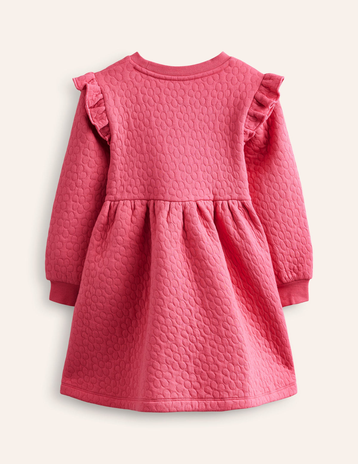 Robe-sweat à fleurs en jacquard-Rose pétale-2