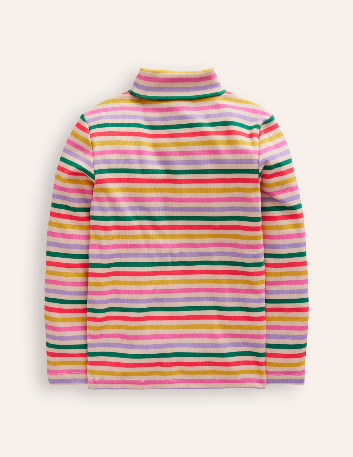 Super Soft Roll Neck Top-Multi Stripe - Image 2