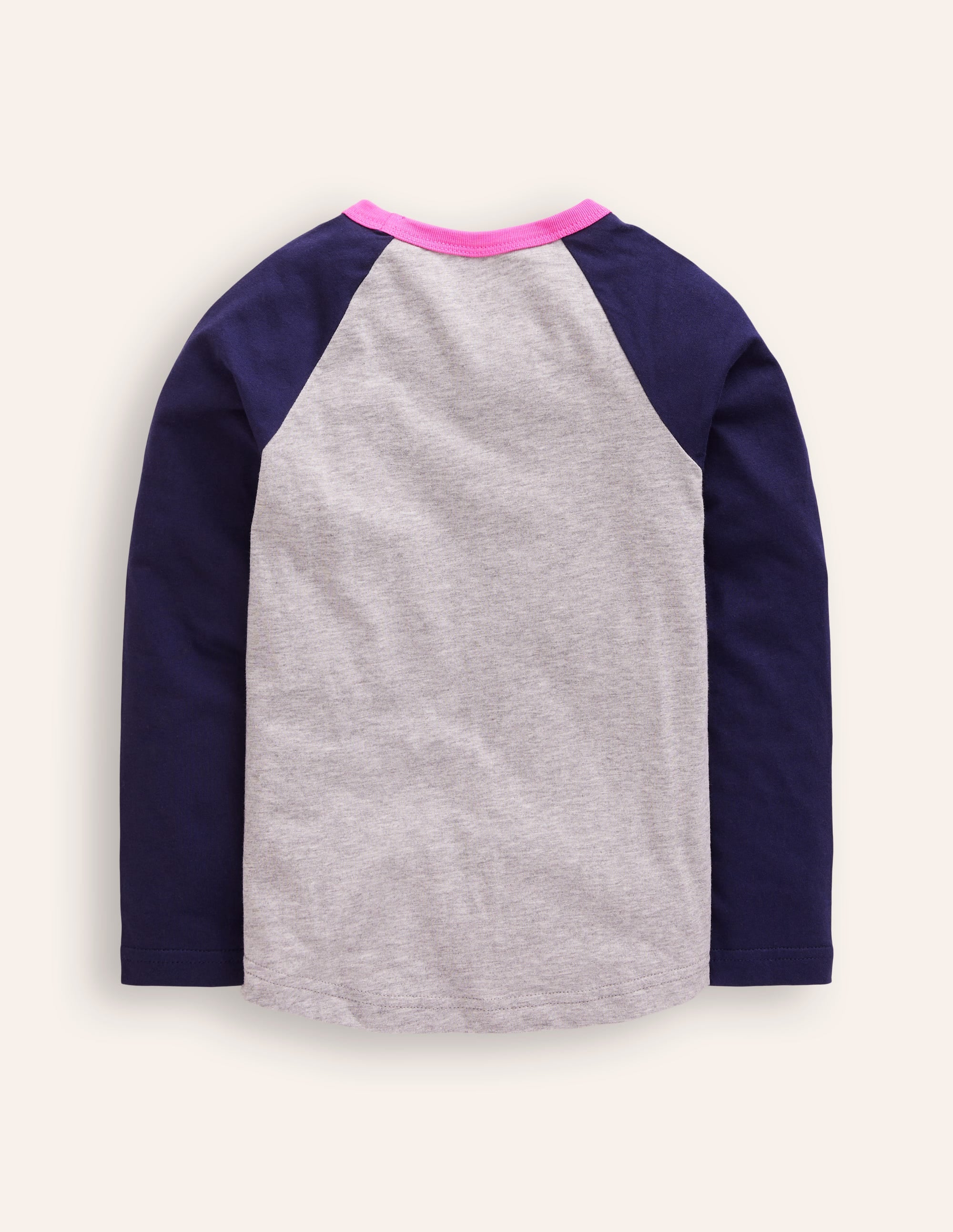 Raglan-T-Shirt mit Blockfarben-Schuluniform-Marineblau/Grau Meliert Sterne - Image 2