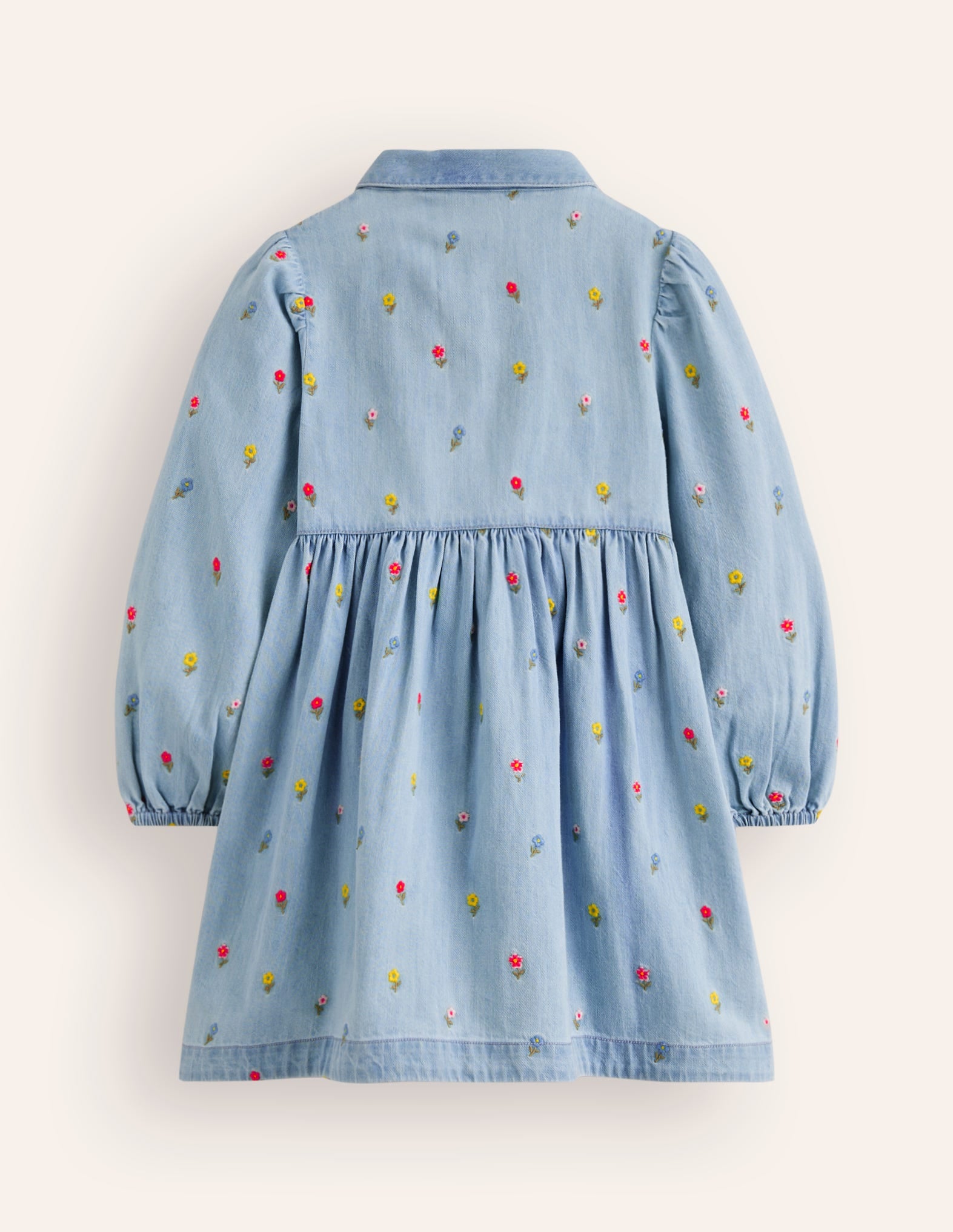 Hemdblusenkleid mit Puffärmeln-Medium Vintage Denim Blume - Image 2
