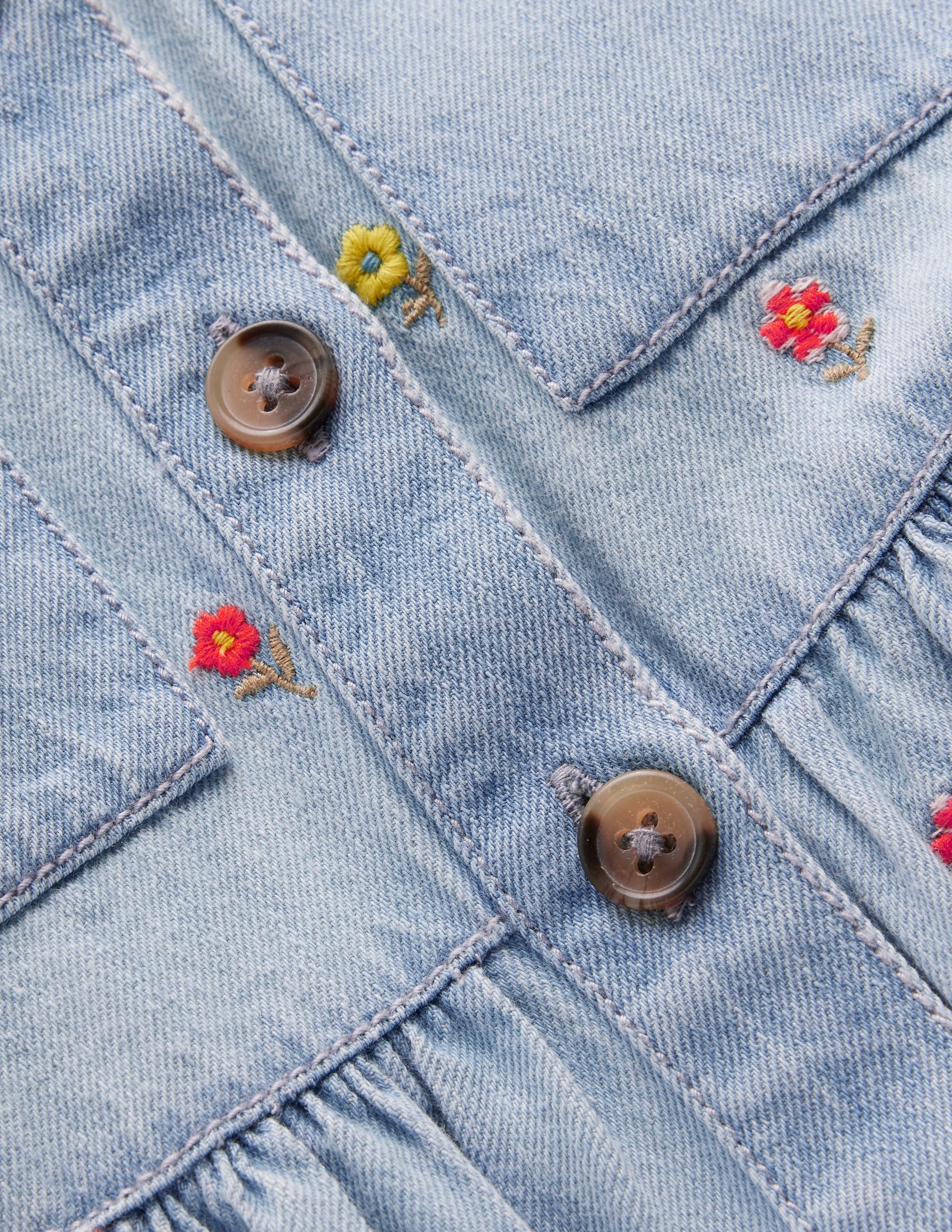 Hemdblusenkleid mit Puffärmeln-Medium Vintage Denim Blume - Image 3