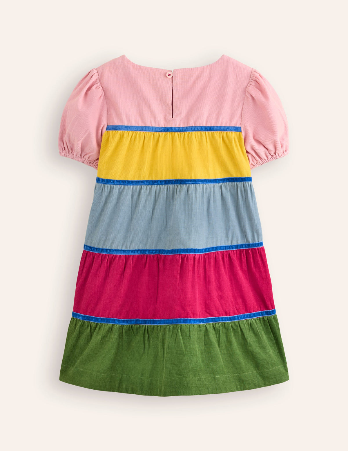 Gestuftes Cord-Kleid mit Verschnörkelungen-Arc-en-ciel multi-2
