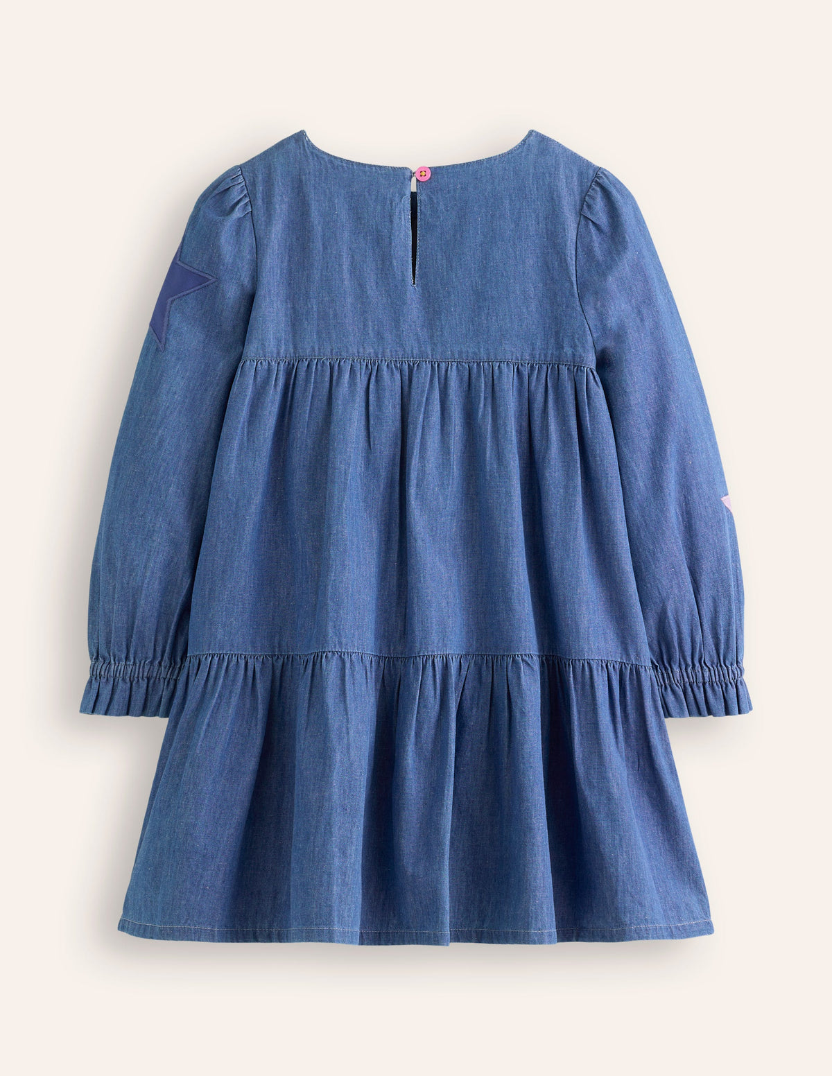 Betsy Stufenkleid zum Herumwirbeln-Mittleres Vintageblau, Sterne-2