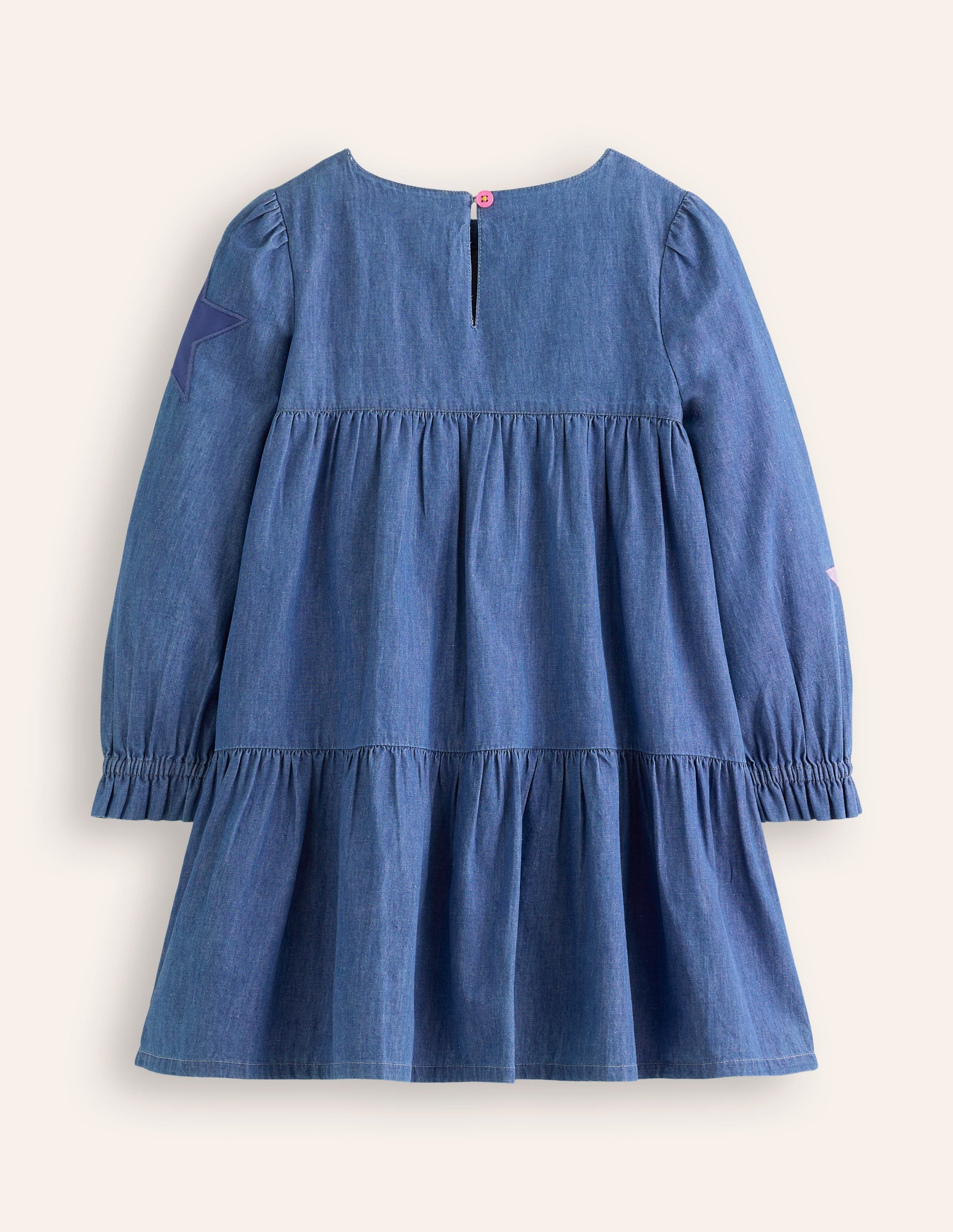 Betsy Stufenkleid zum Herumwirbeln-Mittleres Vintageblau, Sterne - Image 2