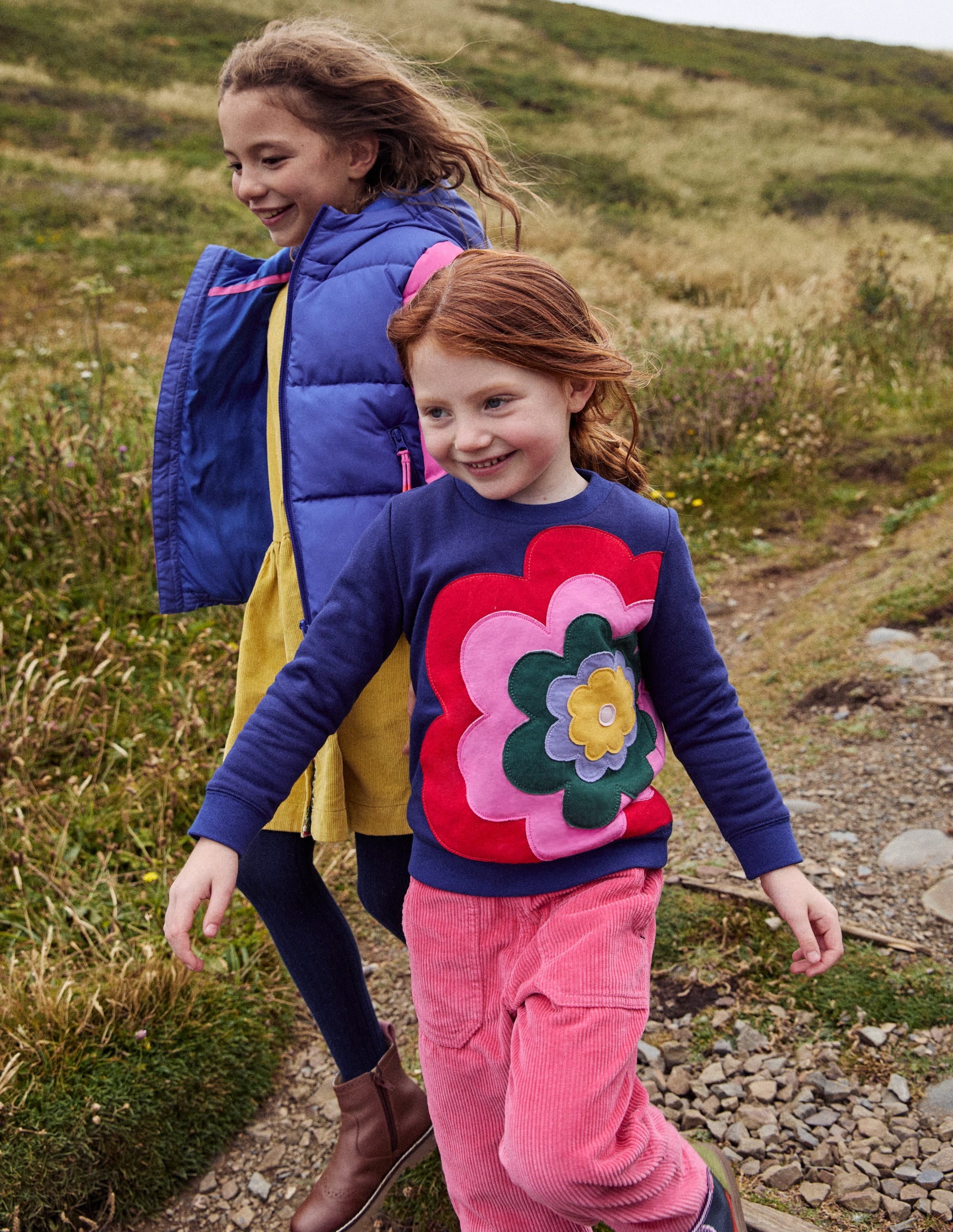 Appliqué Sweatshirt-Sapphire Blue Flower - Image 4