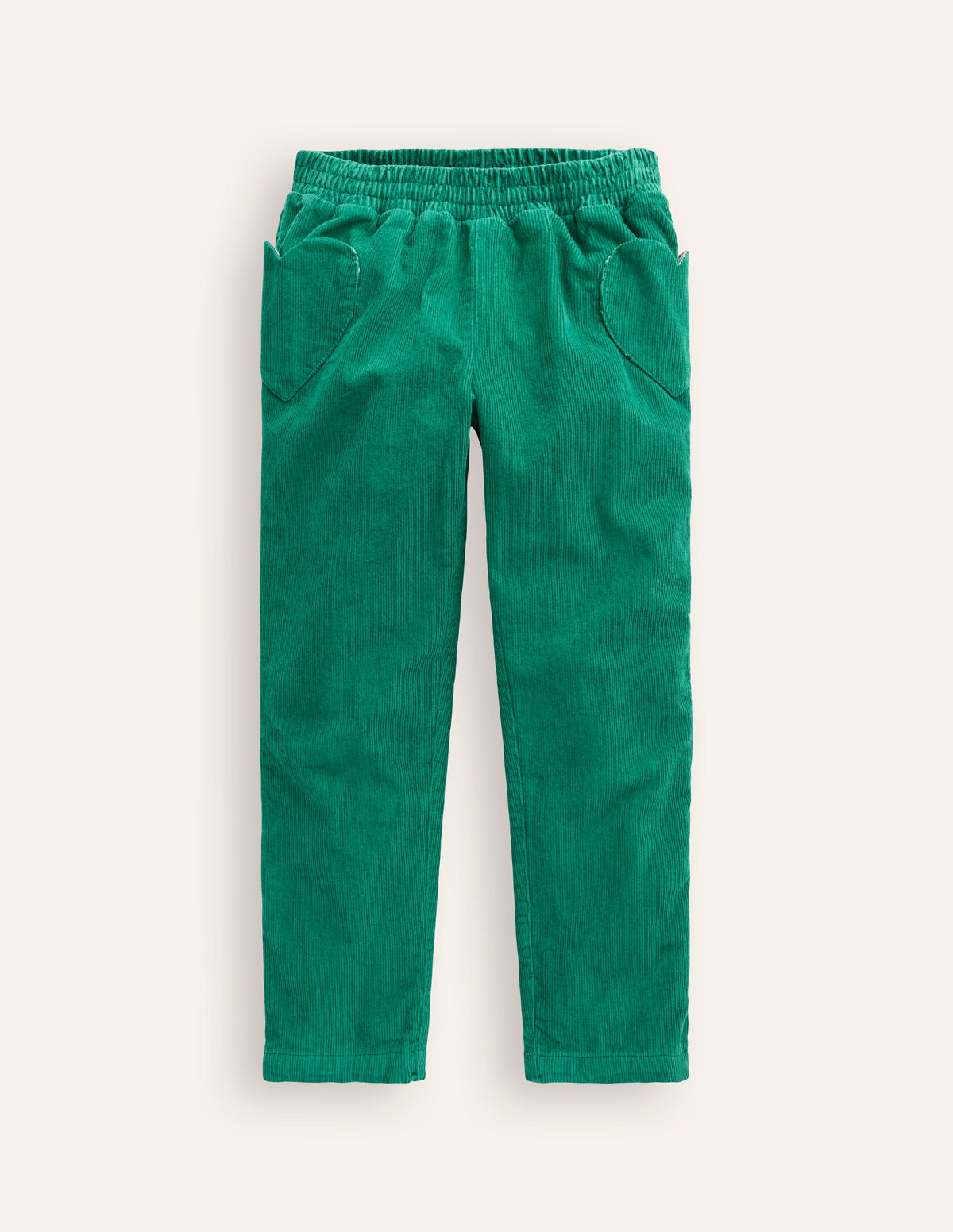 Lined Cord Pull-On Trousers-Alpine Green - Image 1