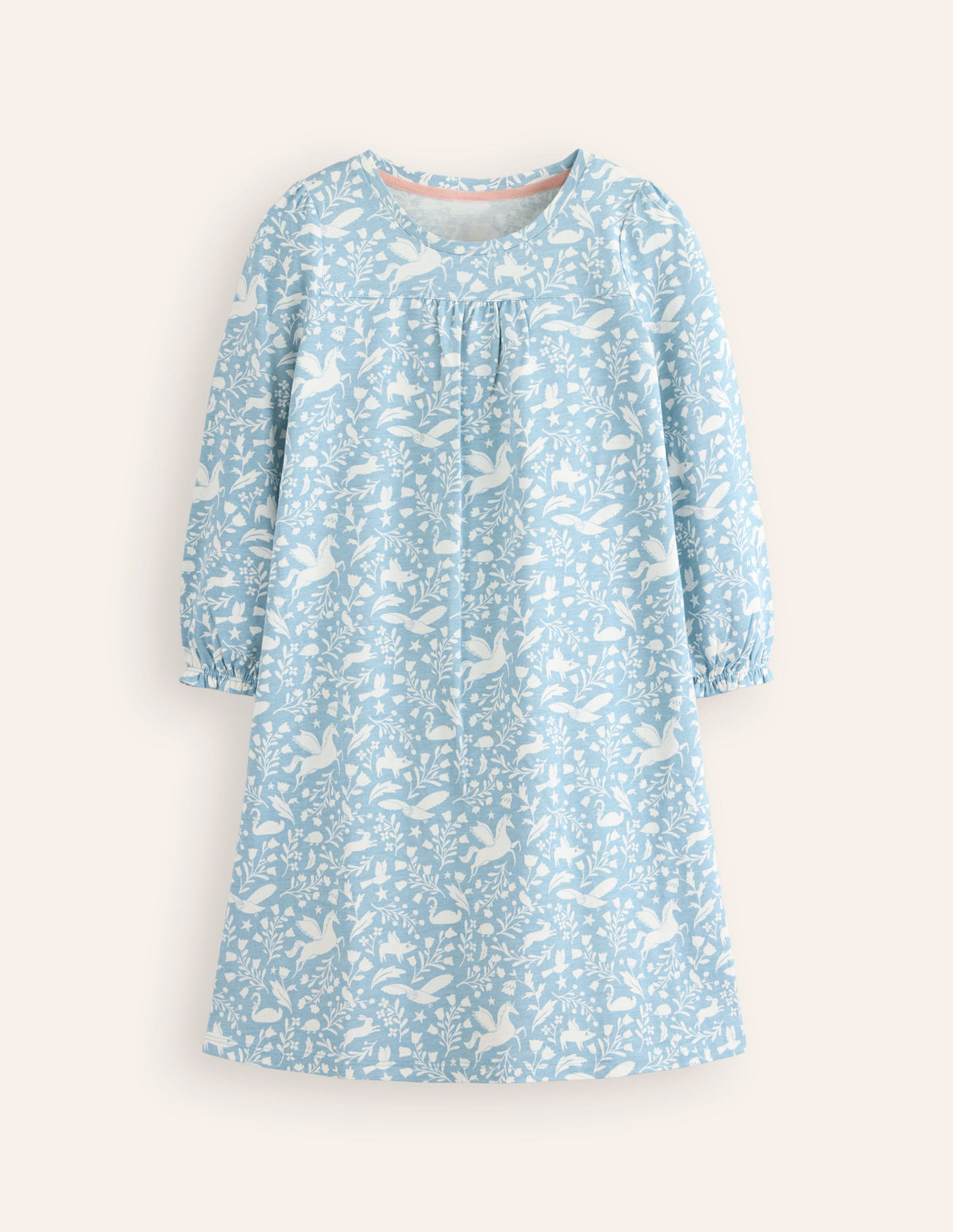 Langärmliges Nachthemd mit Druck-Blau Einhörner - Image 1