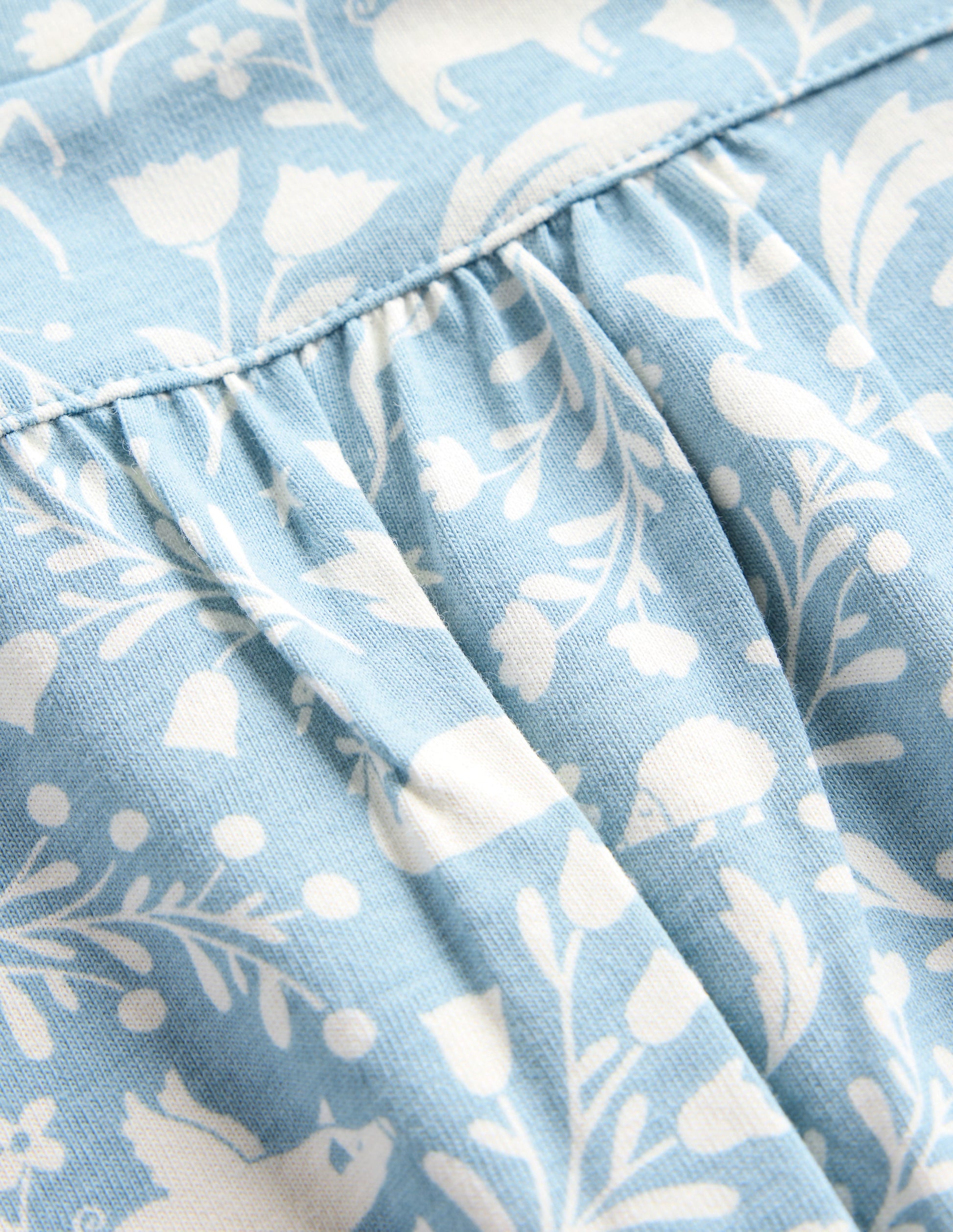 Langärmliges Nachthemd mit Druck-Blau Einhörner-3