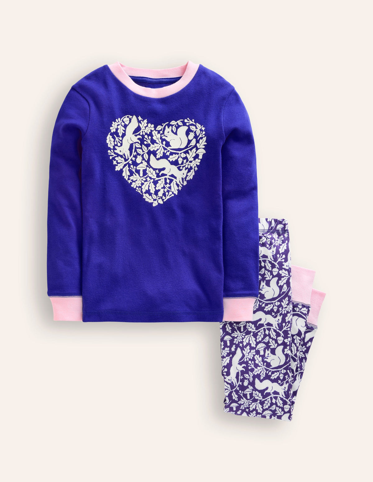 Pyjama long douillet-Écureuil bleu saphir-1