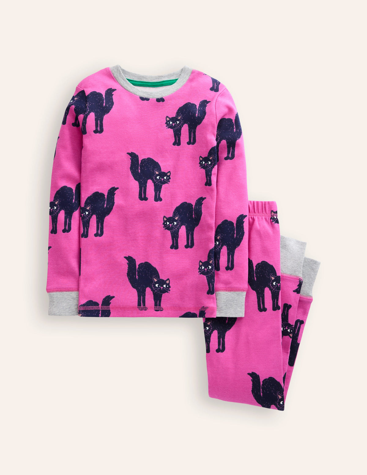 Snug Glow-In-The-Dark Pyjamas-Tickled Pink Cats - Image 1