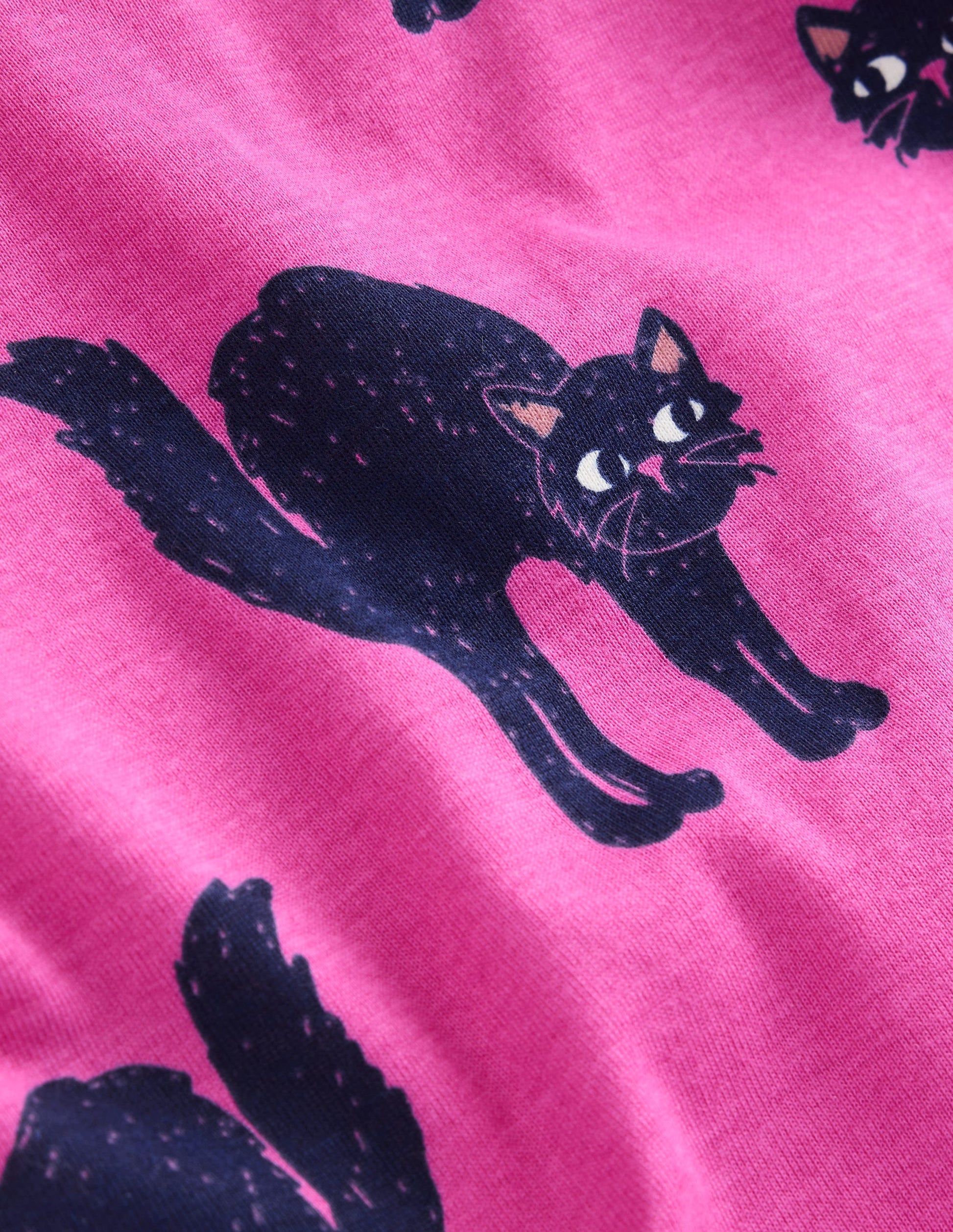 Snug Glow-In-The-Dark Pyjamas-Tickled Pink Cats-3