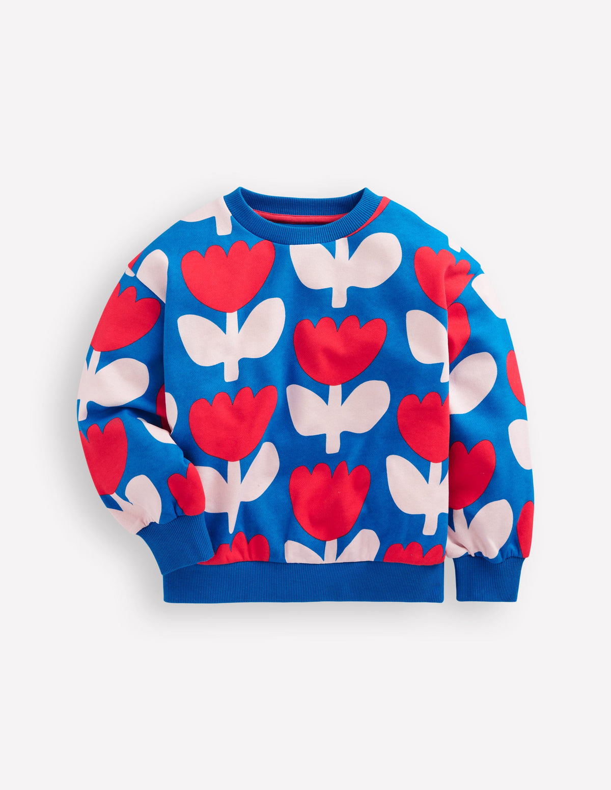 Printed Relaxed Sweatshirt-Kingfisher Blue Bold Floral - Image 2