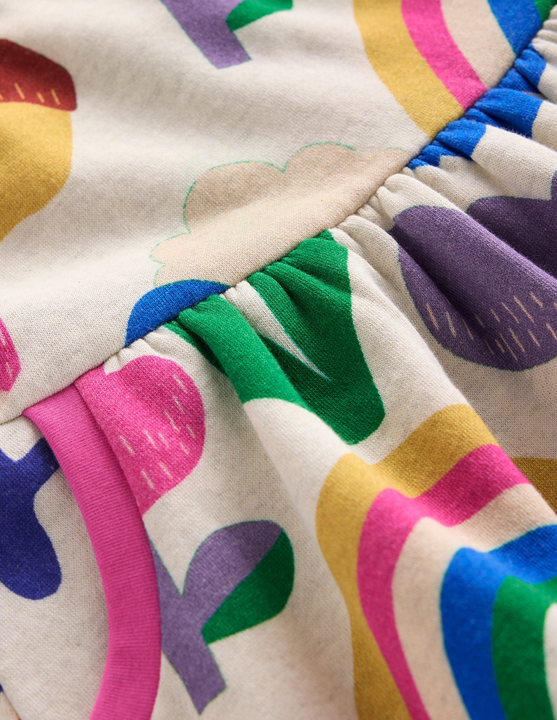 Cosy Printed Sweatshirt Dress-Multi Rainbow Collage-3