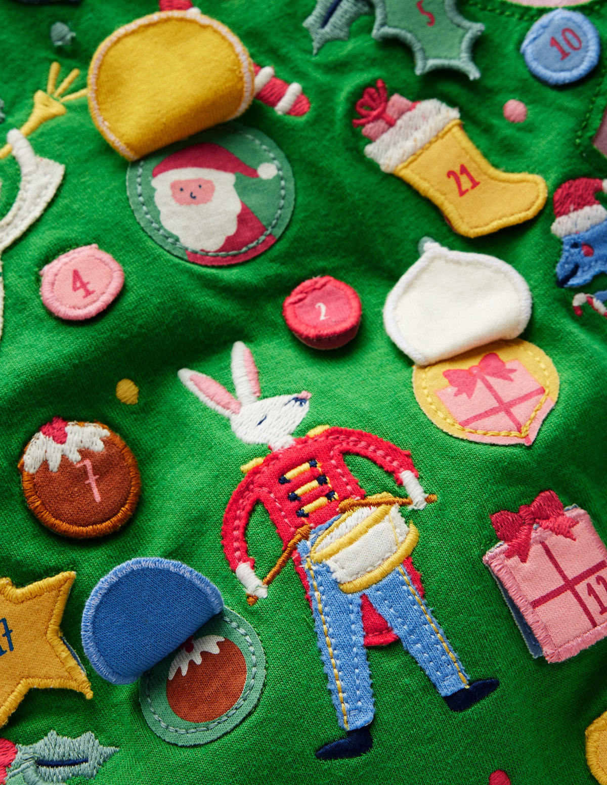 Kleid mit Adventskalender-Applikation-Vintage-Rosa, Weihnachtsbaum - Image 3