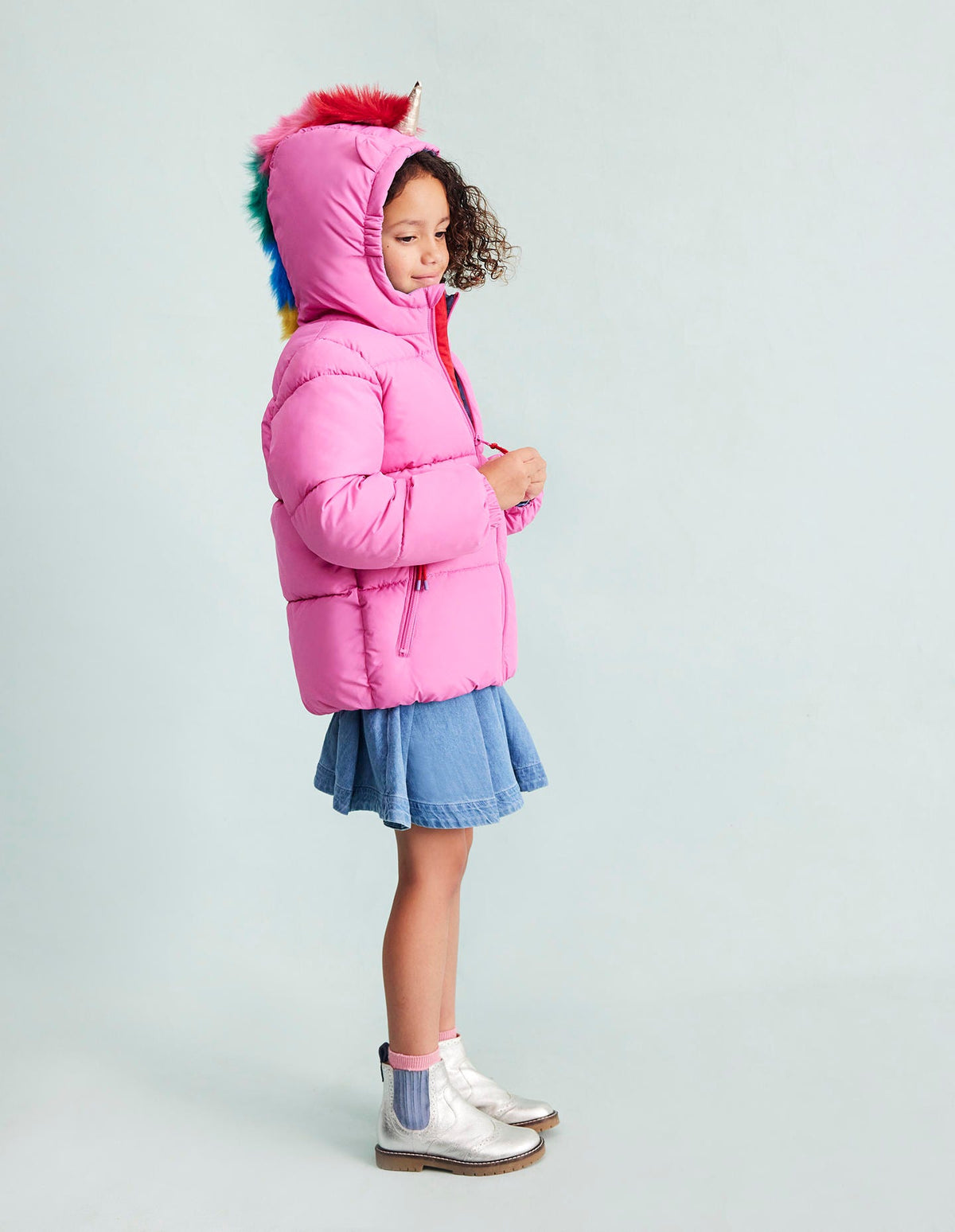 Origineller wattierter Mantel-Rosa, Einhorn-4