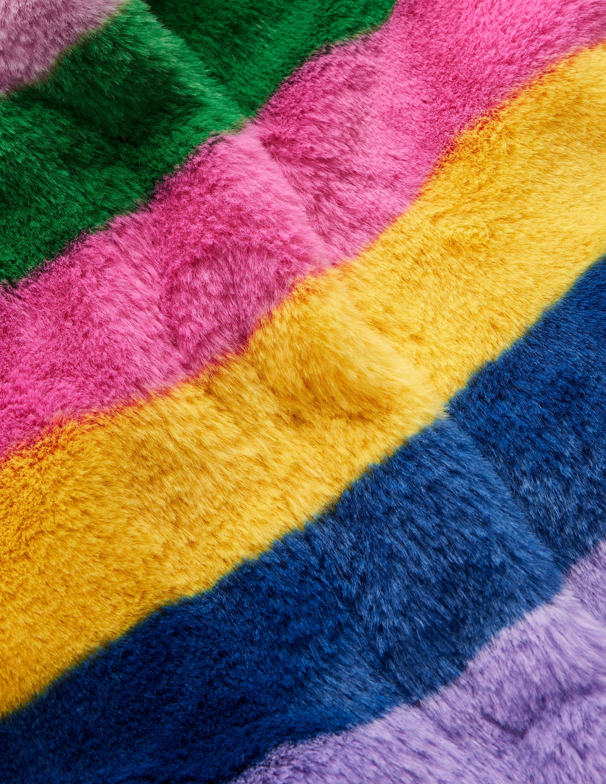 Origineller Kunstfellmantel-Regenbogenfell Gestreift-3