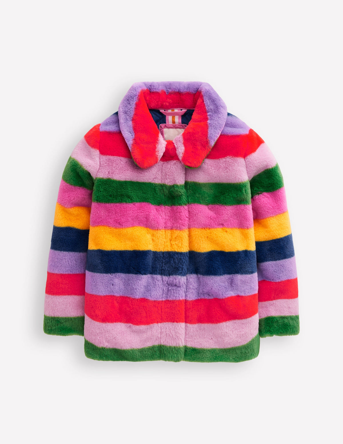 Origineller Kunstfellmantel-Regenbogenfell Gestreift - Image 1