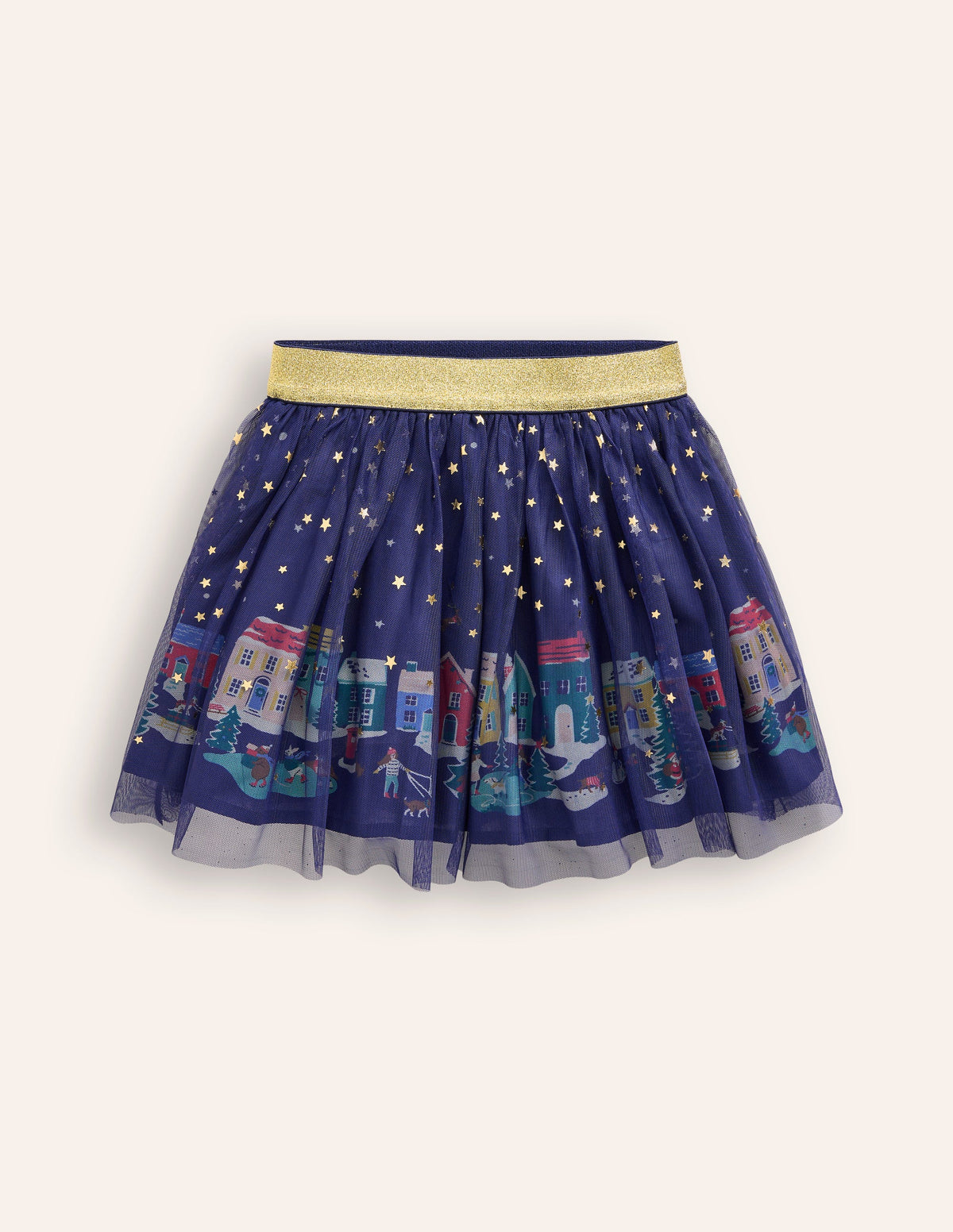 Jupe en tulle fun-Étoiles bleu marine universitaire-1