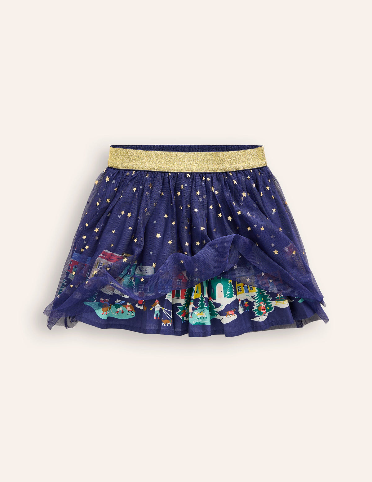 Jupe en tulle fun-Étoiles bleu marine universitaire-4