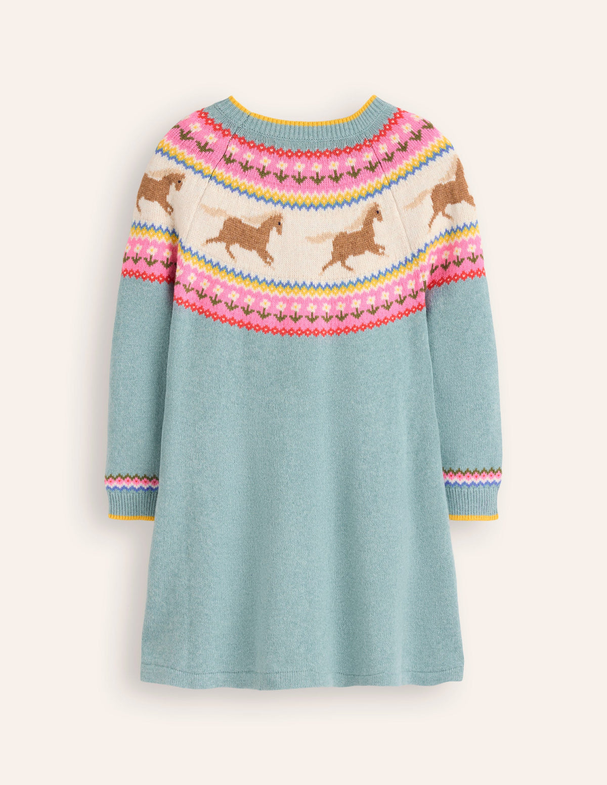 Minnie Fair-Isle-Pulloverkleid-Meeresnebel Meliert Pferde - Image 5