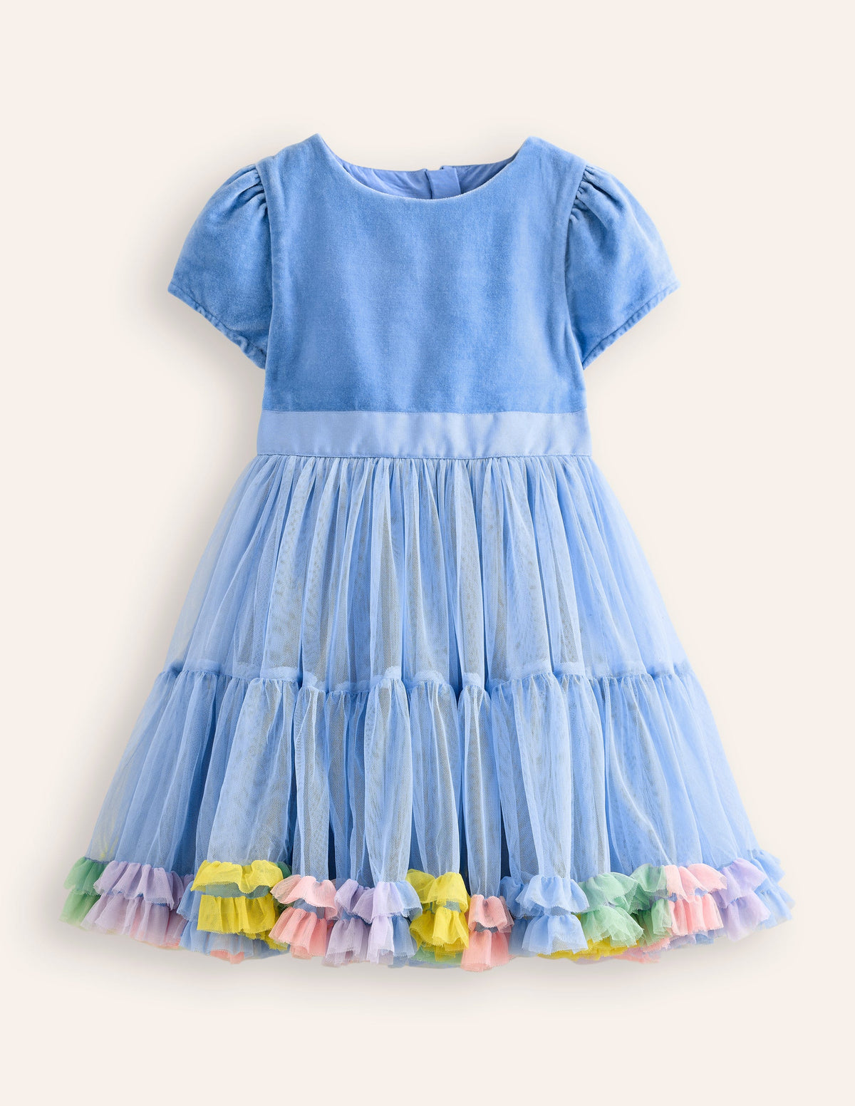 Robe Beth en tulle avec corsage en velours-Myosotis - Image 1