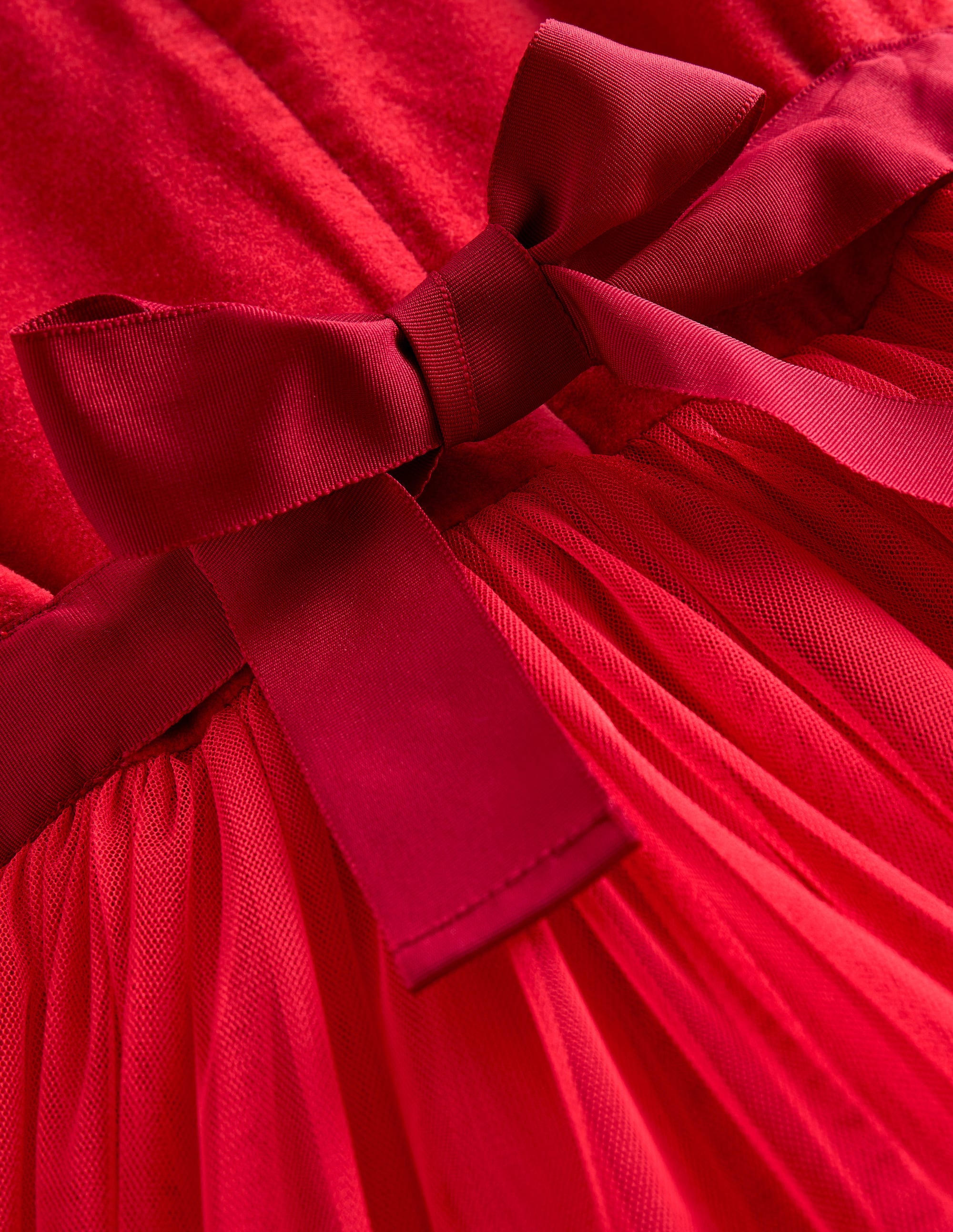 Beth Velvet Bodice Tulle Dress-Poppy Red - Image 3