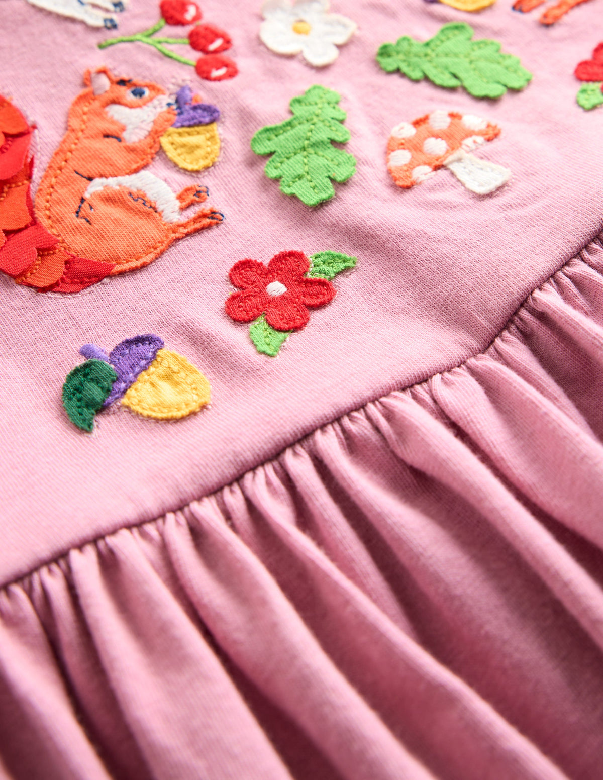 Nellie Ausgestelltes Kleid mit Applikation-Vintage-Rosa Wald - Image 3