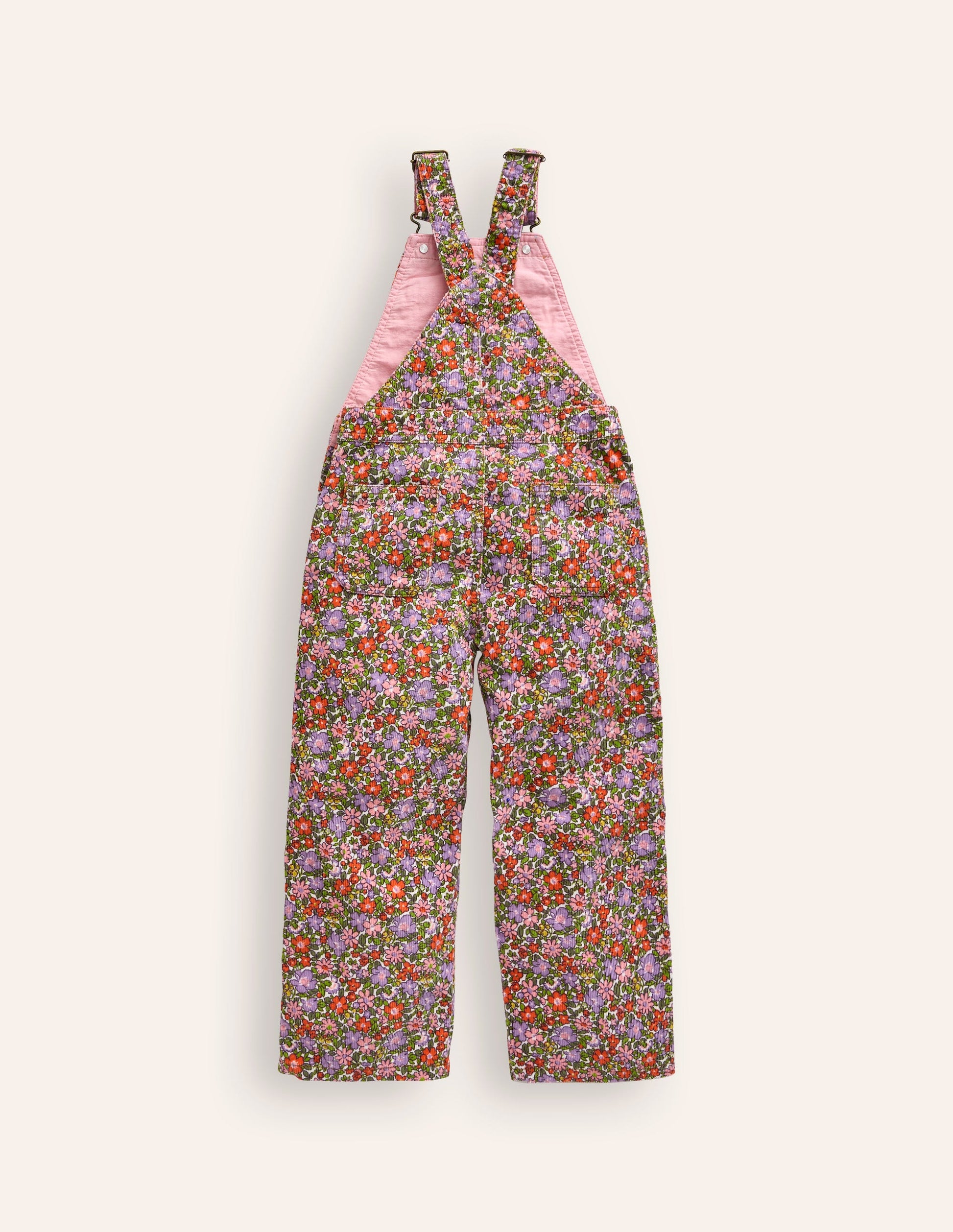 Latzhose mit geradem Bein-Aster Violett Blumenbeet-2