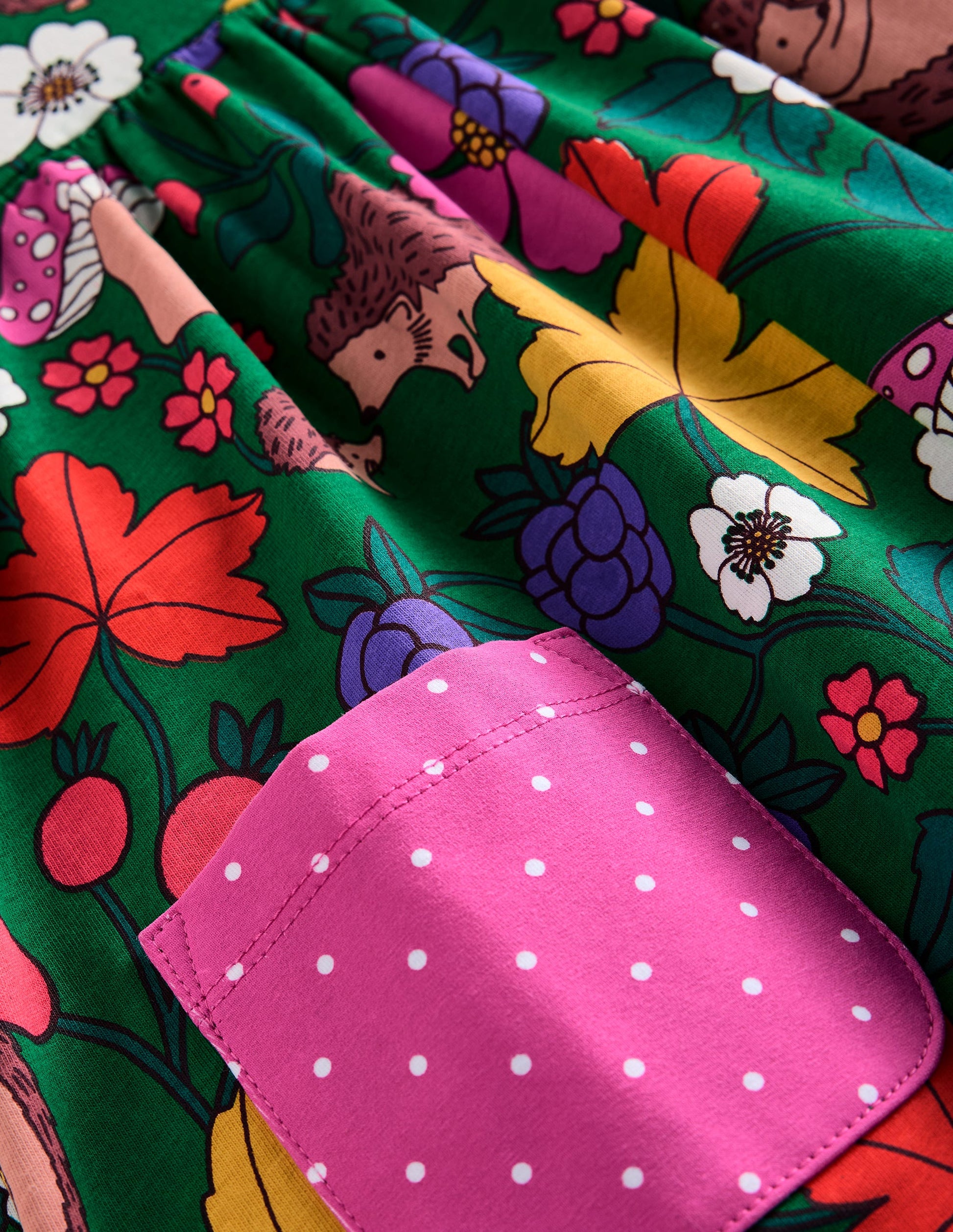 Print Tunic and Leggings Set-Rich Emerald Hedgehogs-8
