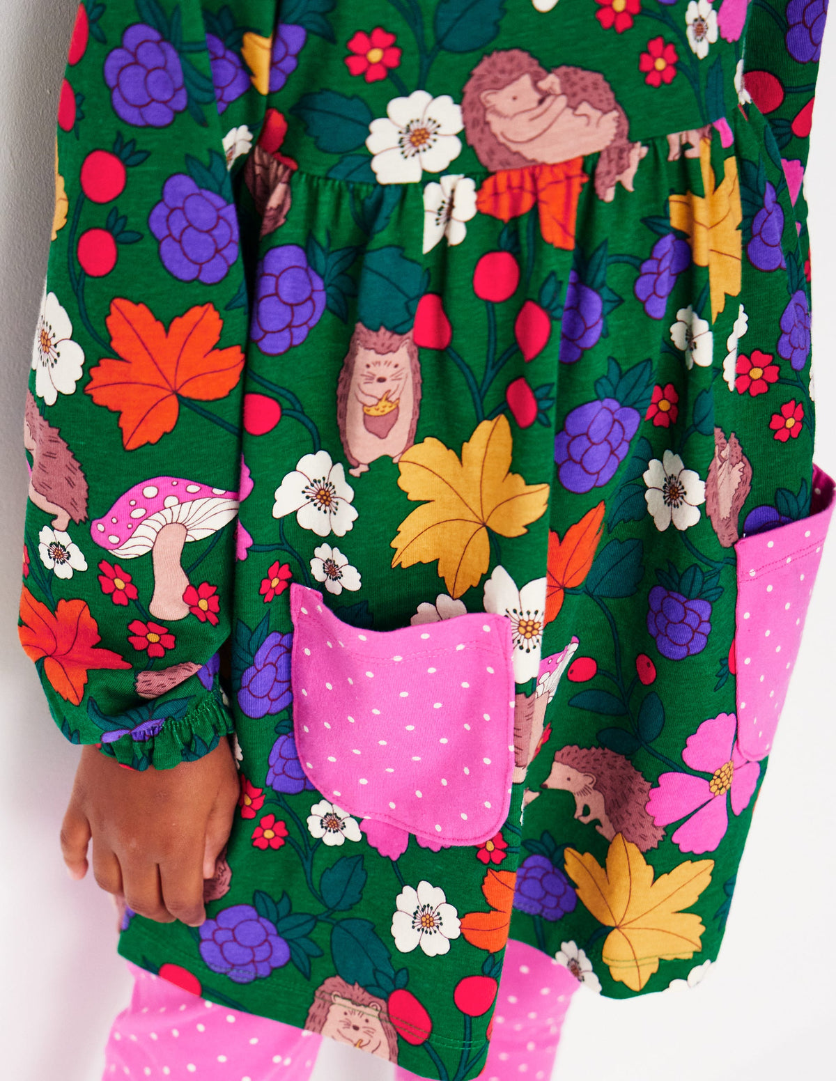 Print Tunic and Leggings Set-Rich Emerald Hedgehogs - Image 4