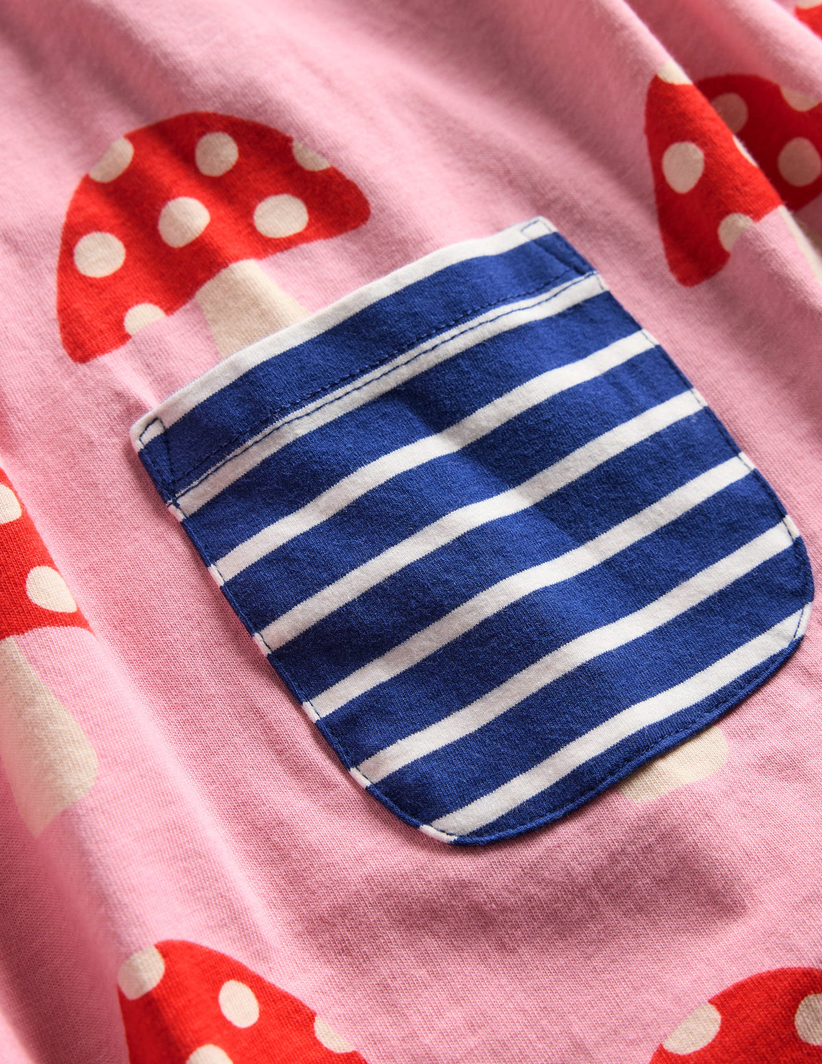 Ensemble imprimé tunique et legging-Grands champignons rose vintage - Image 3